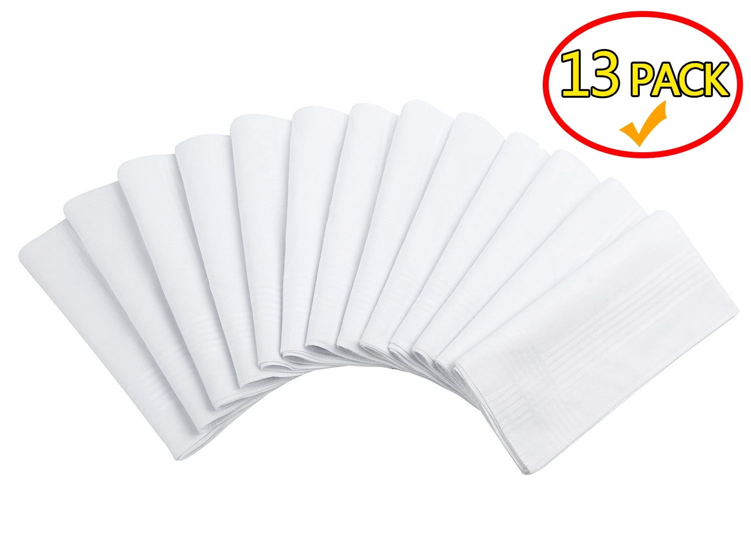 Men's White 16'' x 16'' Cotton Handkerchiefs Set