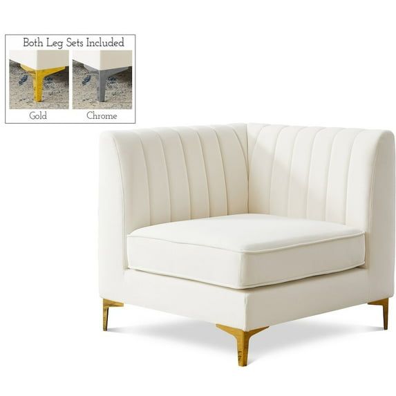 Alina Cream Velvet Modular Corner Chair