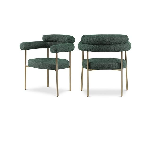 Blake Green Upholstered Arm Chair with Metal Frame