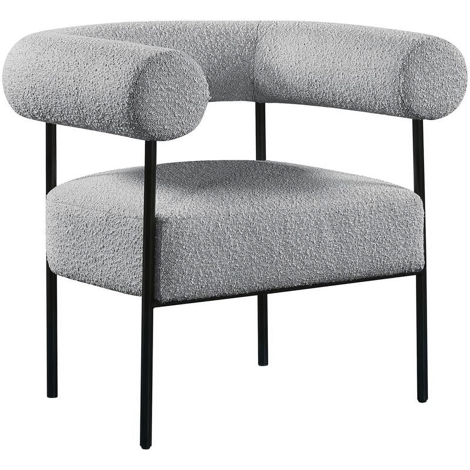 Blake Gray Boucle Fabric Accent Chair with Metal Frame