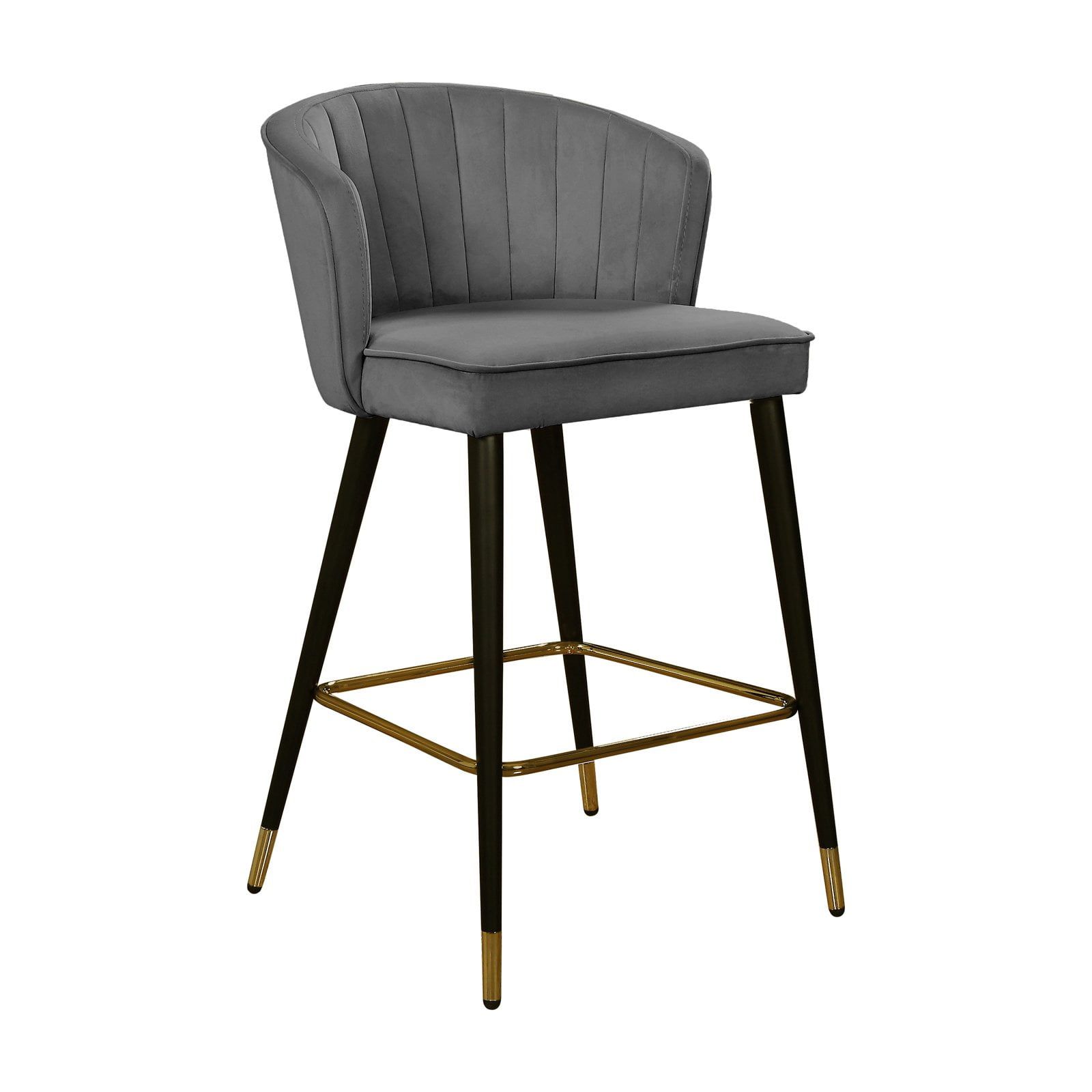 Cassie 36.5" Black Metal and Wood Counter Stool