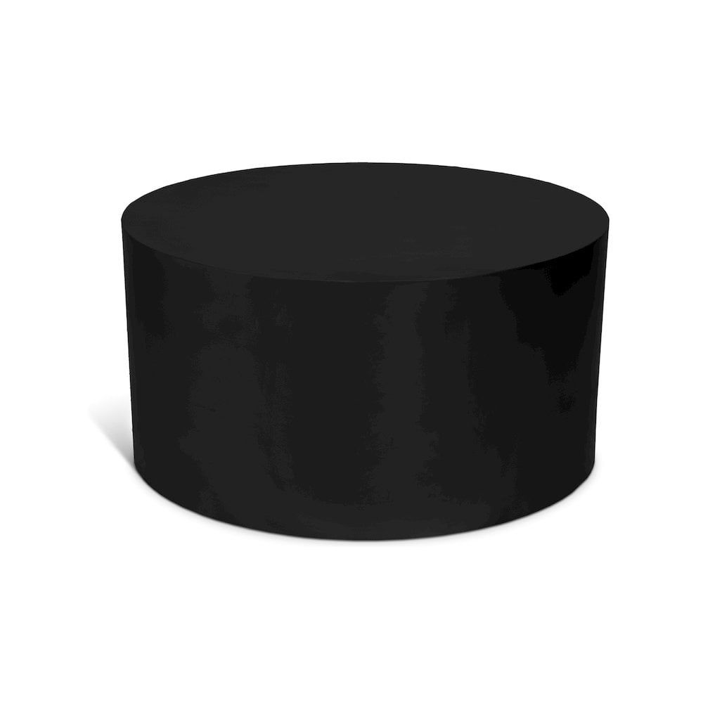 Matte Black Round Metal Cocktail Table