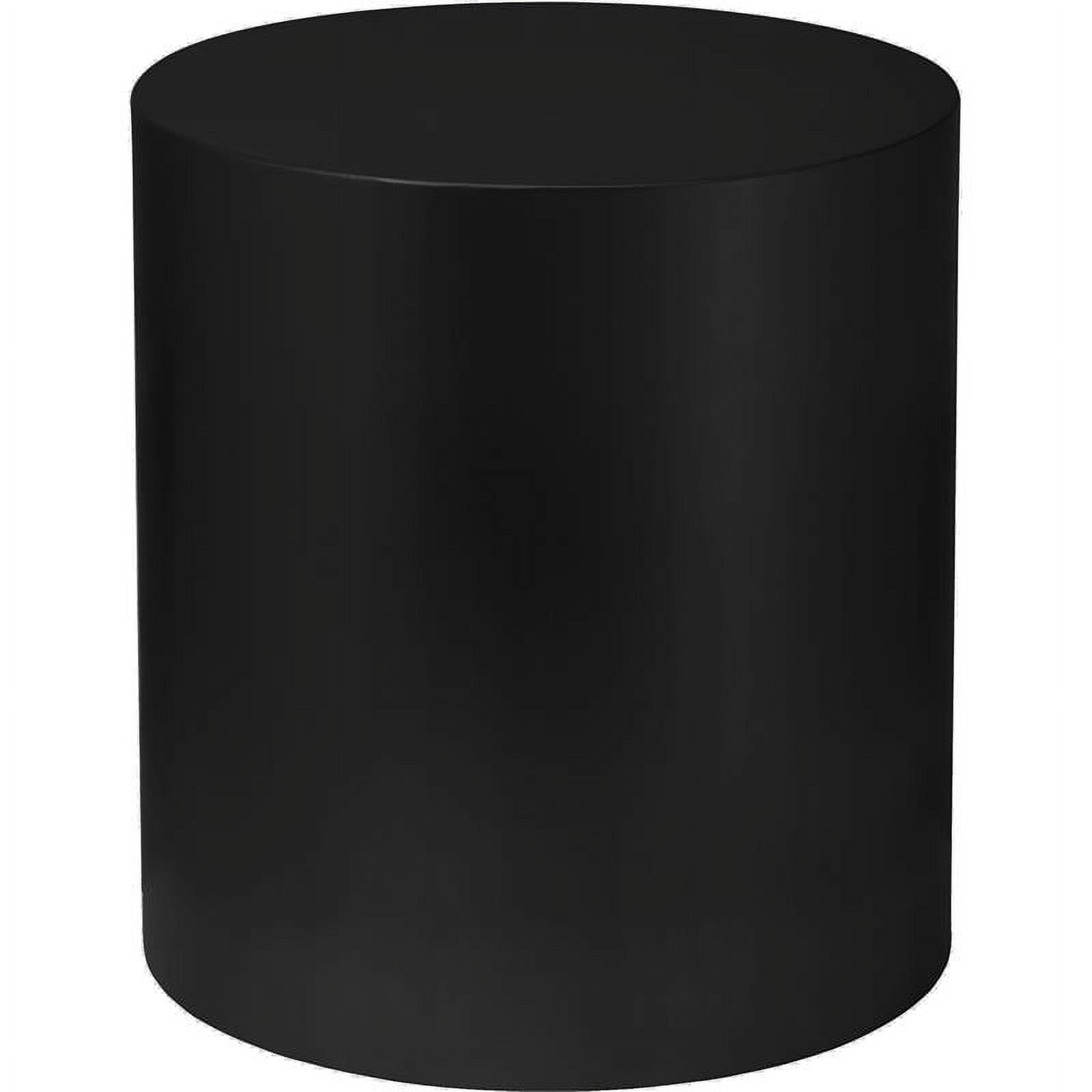 Matte Black Round Metal Cylinder Accent Table