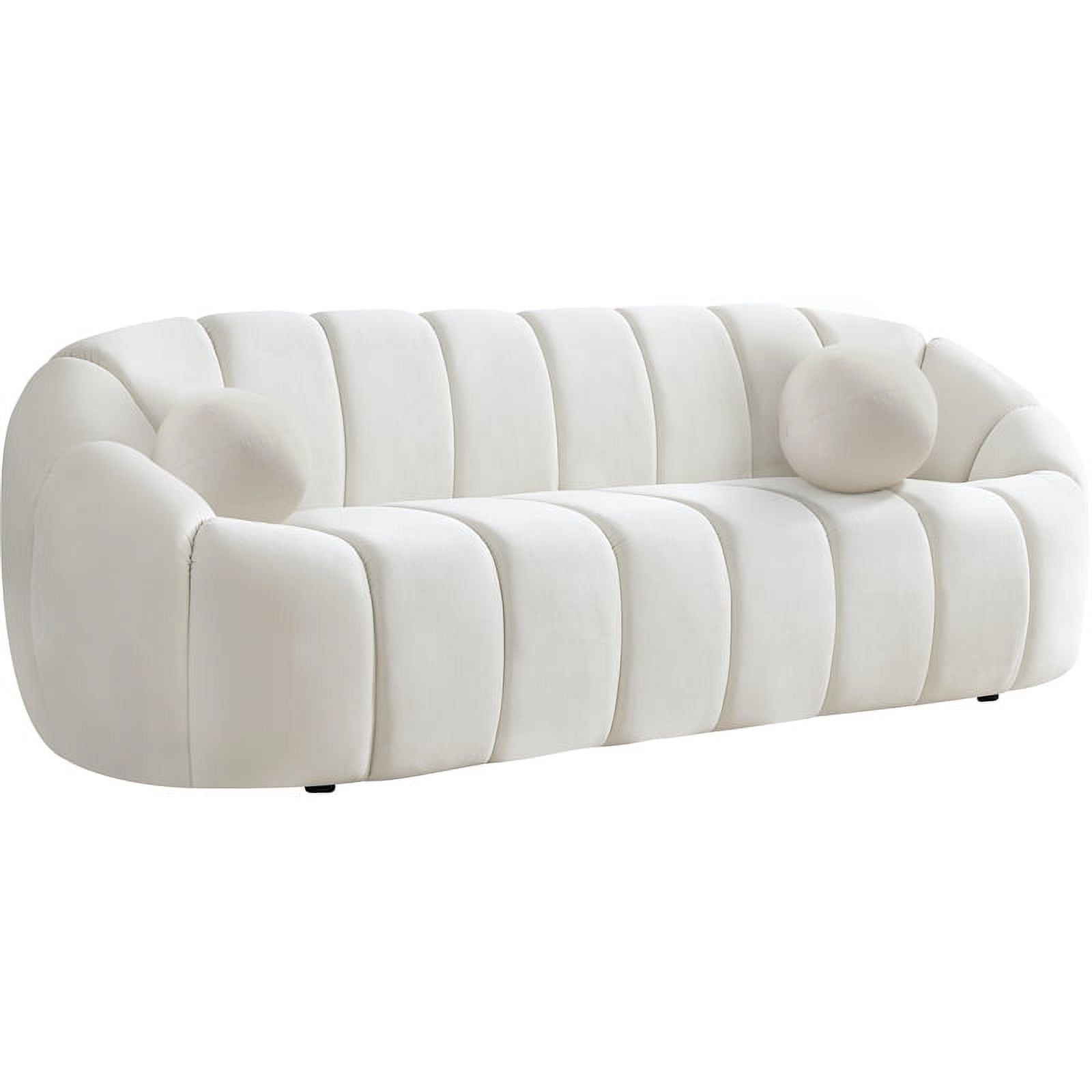 Elijah 93.5" Cream Velvet Tufted Sofa