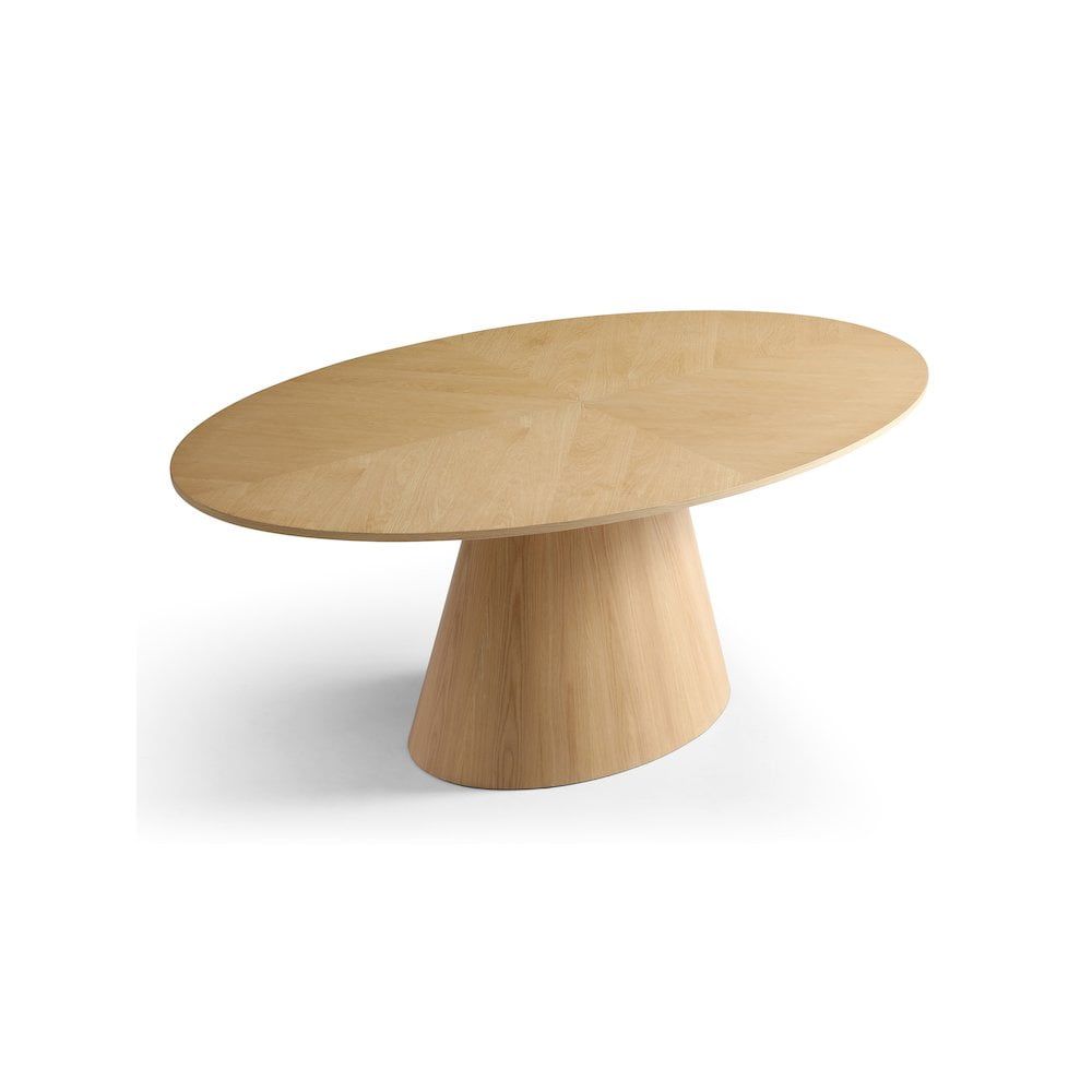 Gavin Natural White Oak Oval Dining Table, 72" W
