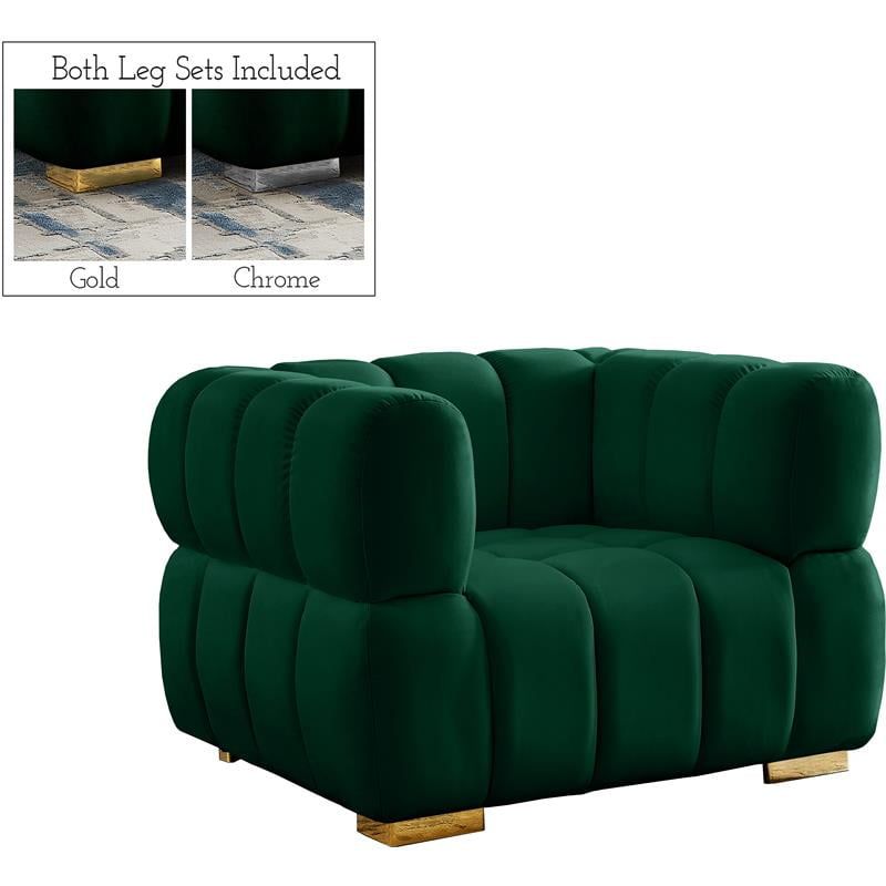 Luxurious Oversized Gwen Chair in Rich Green Velvet