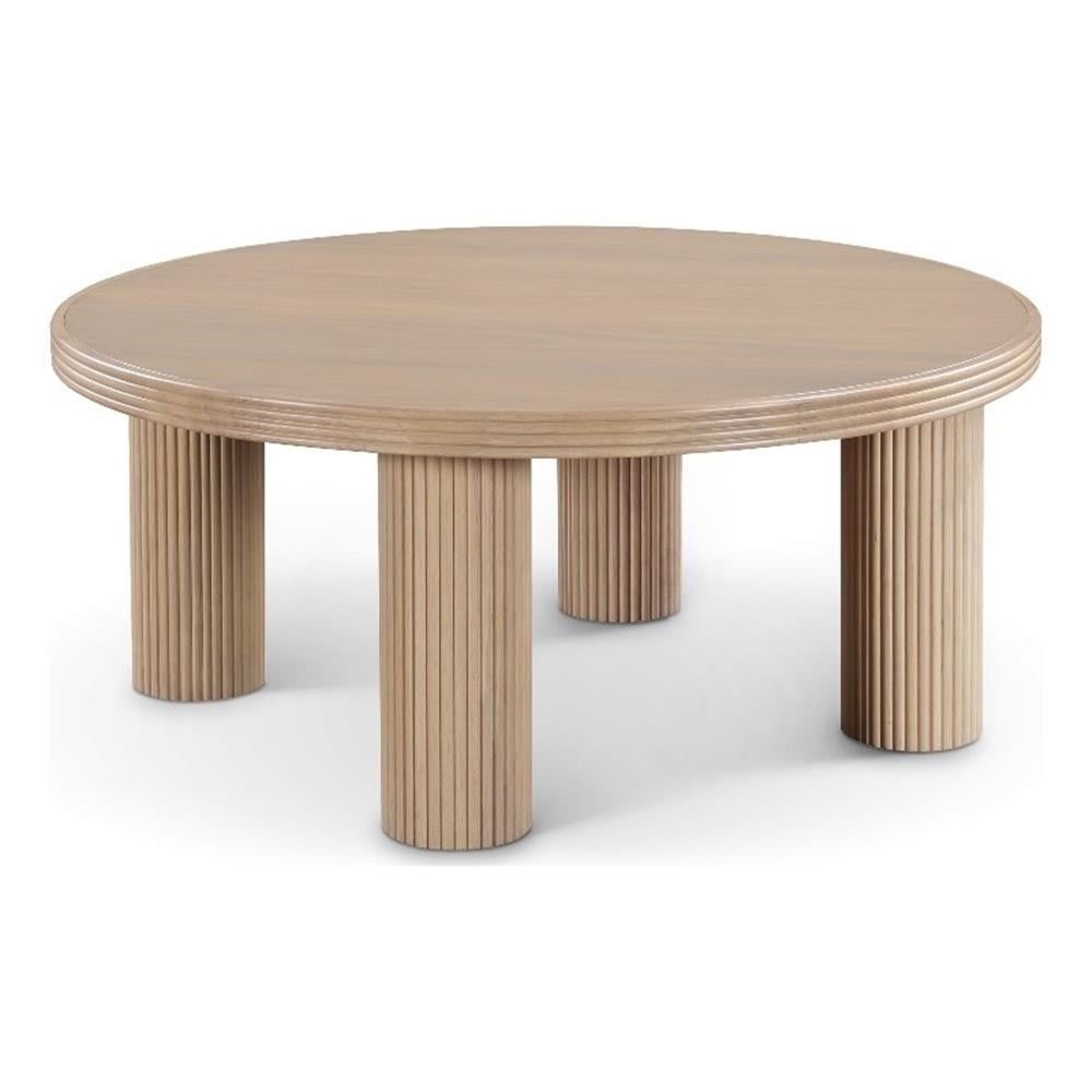 Hayden Natural Oak Fluted Wood Coffee Table