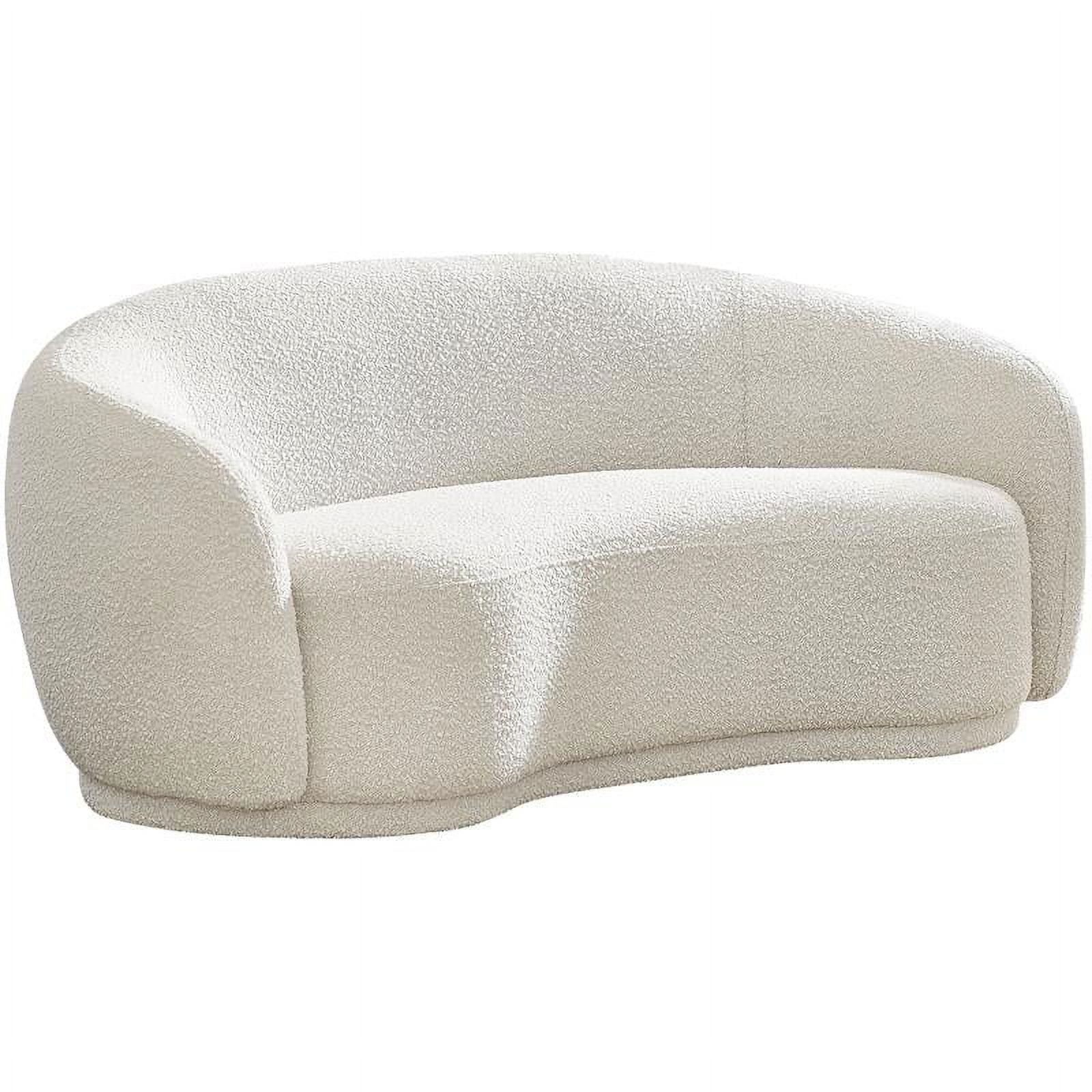 Hyde Cream Boucle Fabric Rounded Loveseat