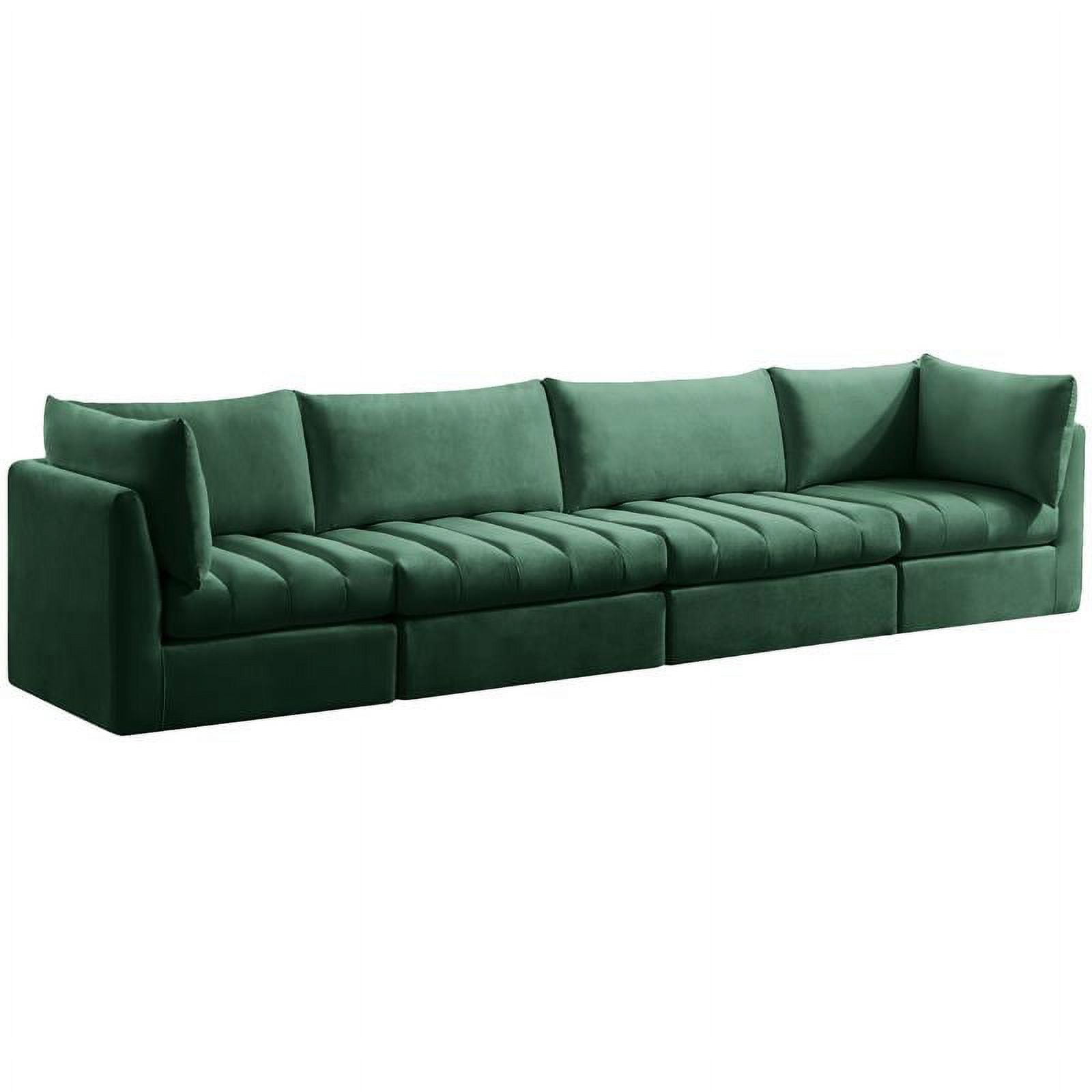 Jacob 140'' Green Velvet Tufted Modular Sofa