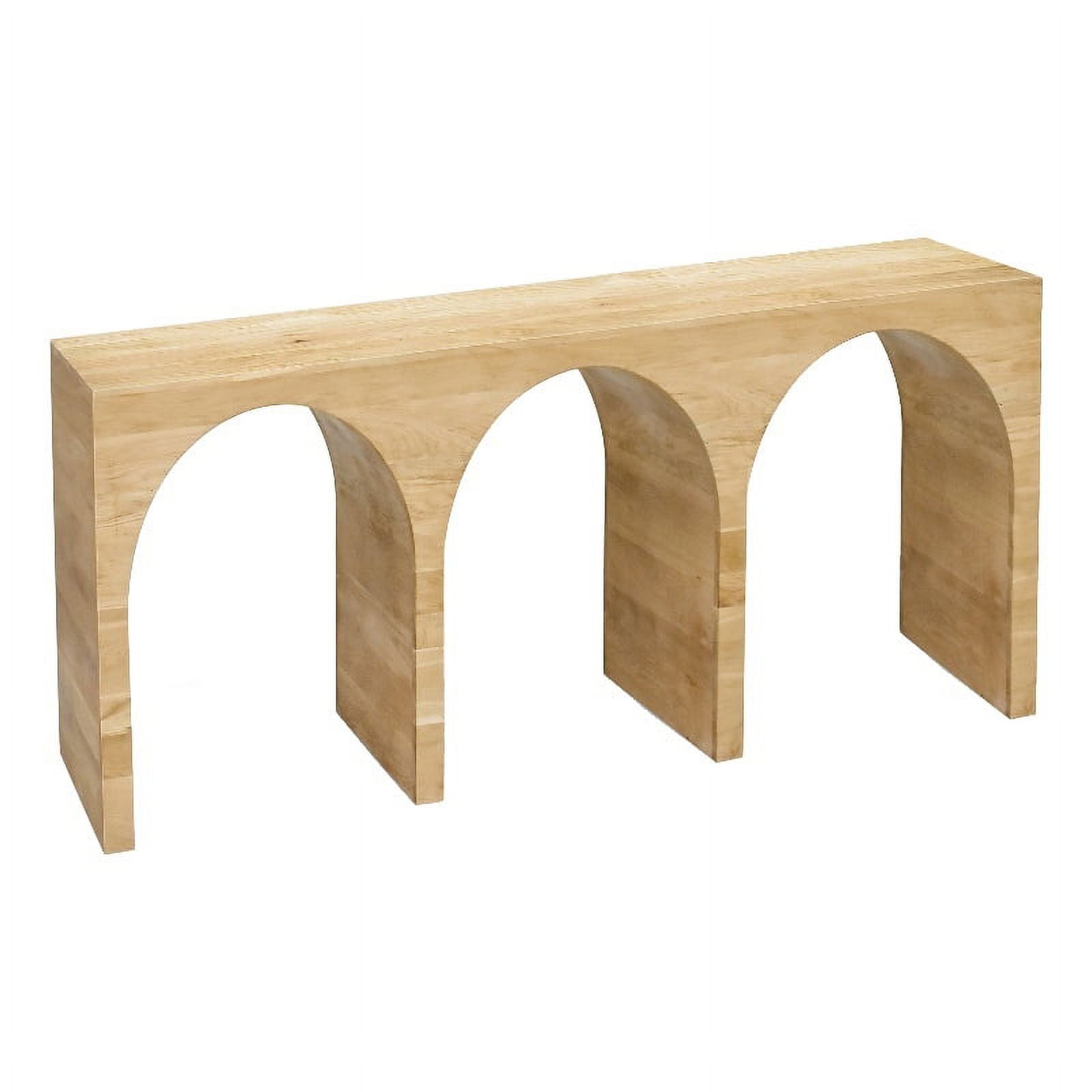 June Natural Oak Mid-Century Console Table with Storage