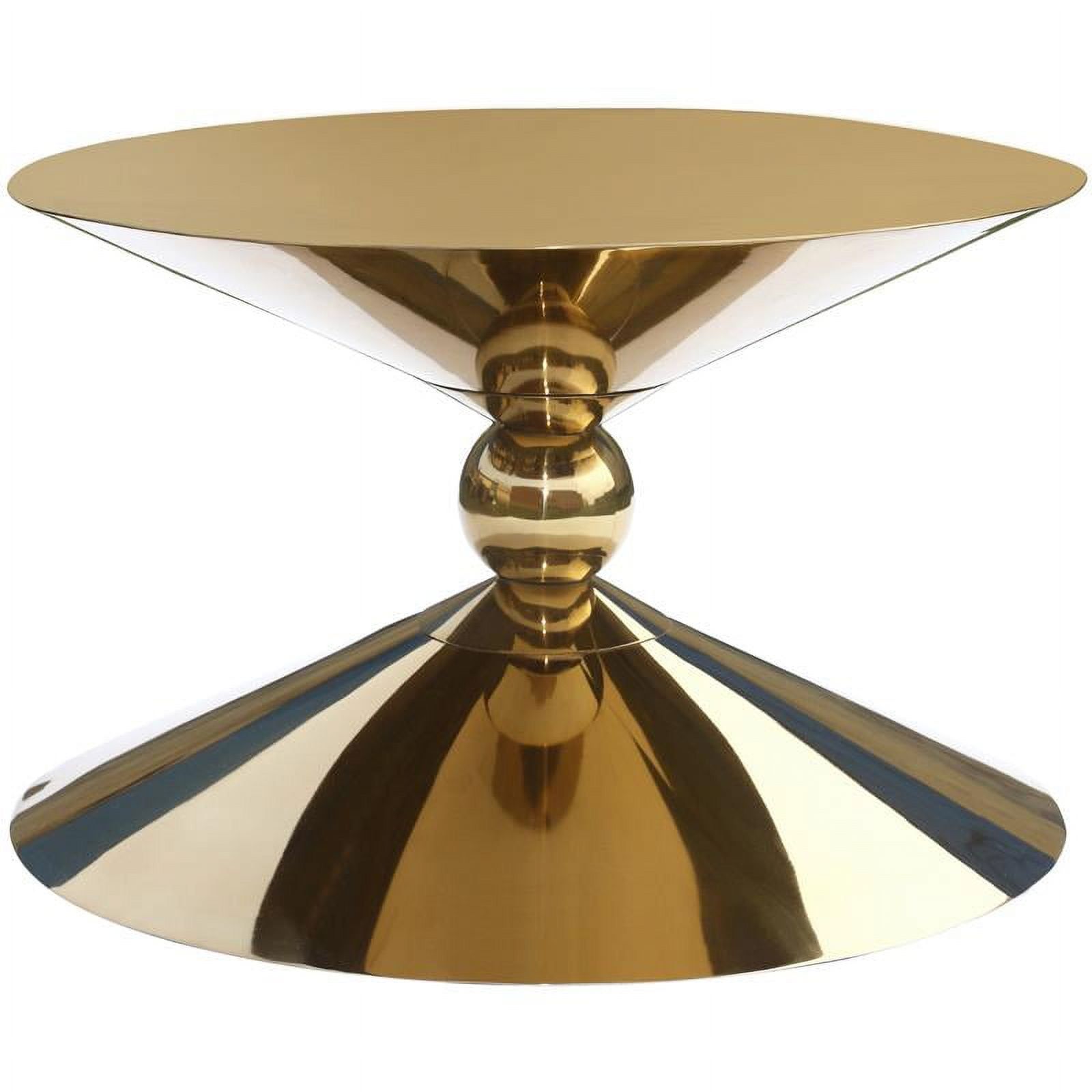 Malia 28" Round Gold Metal Hourglass Coffee Table