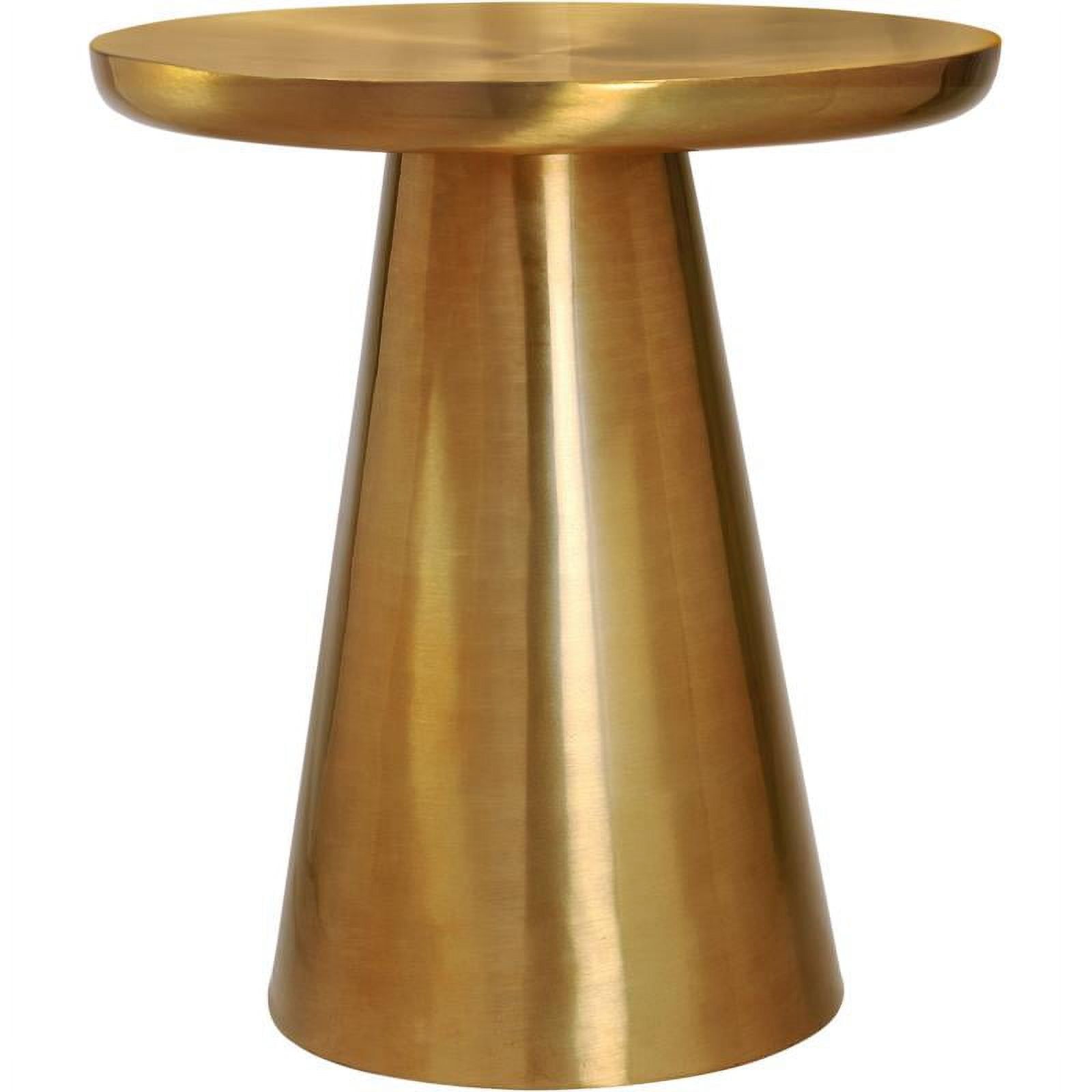 Martini Round Brushed Gold Metal End Table