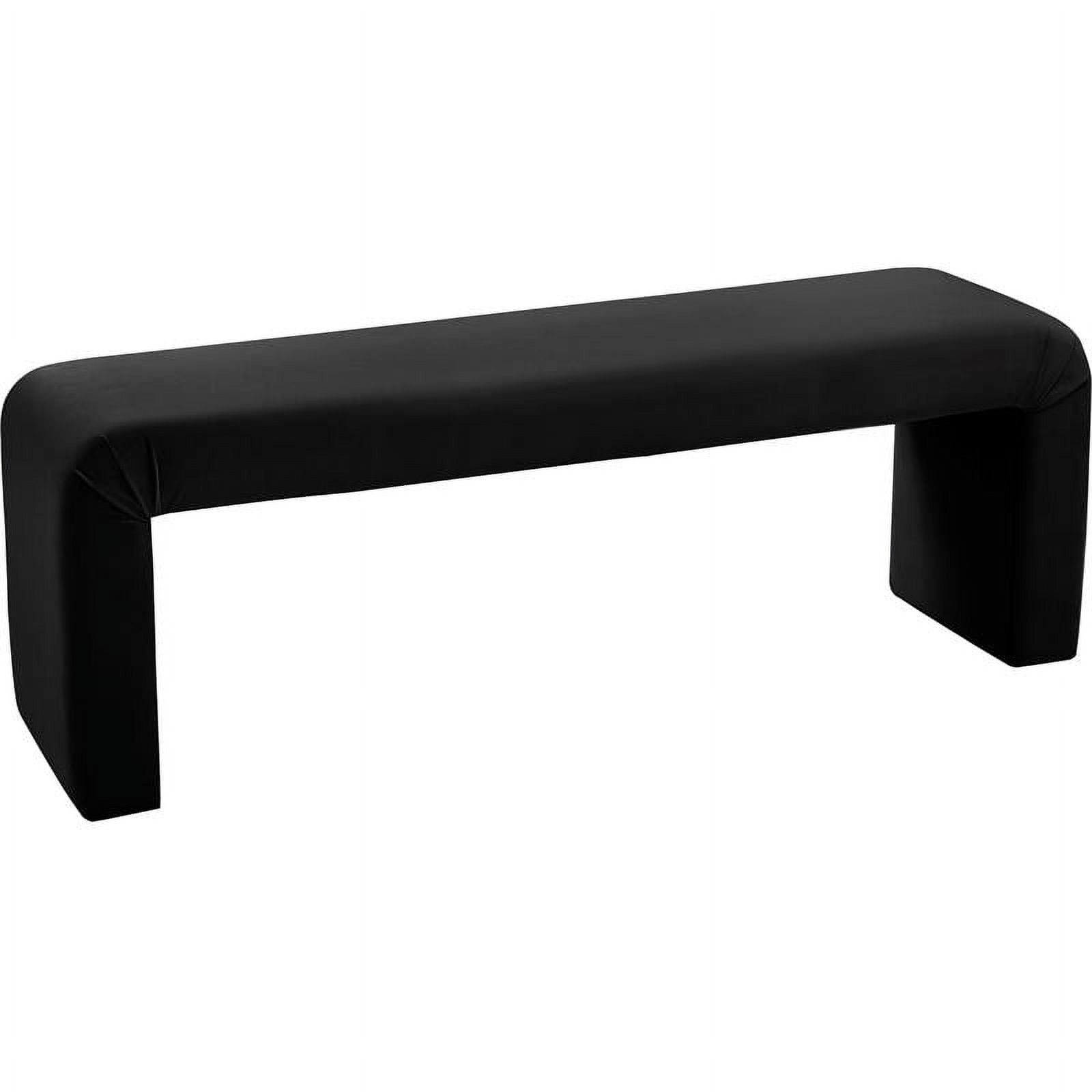 Minimalist Black Velvet 53" Bench for Contemporary Spaces