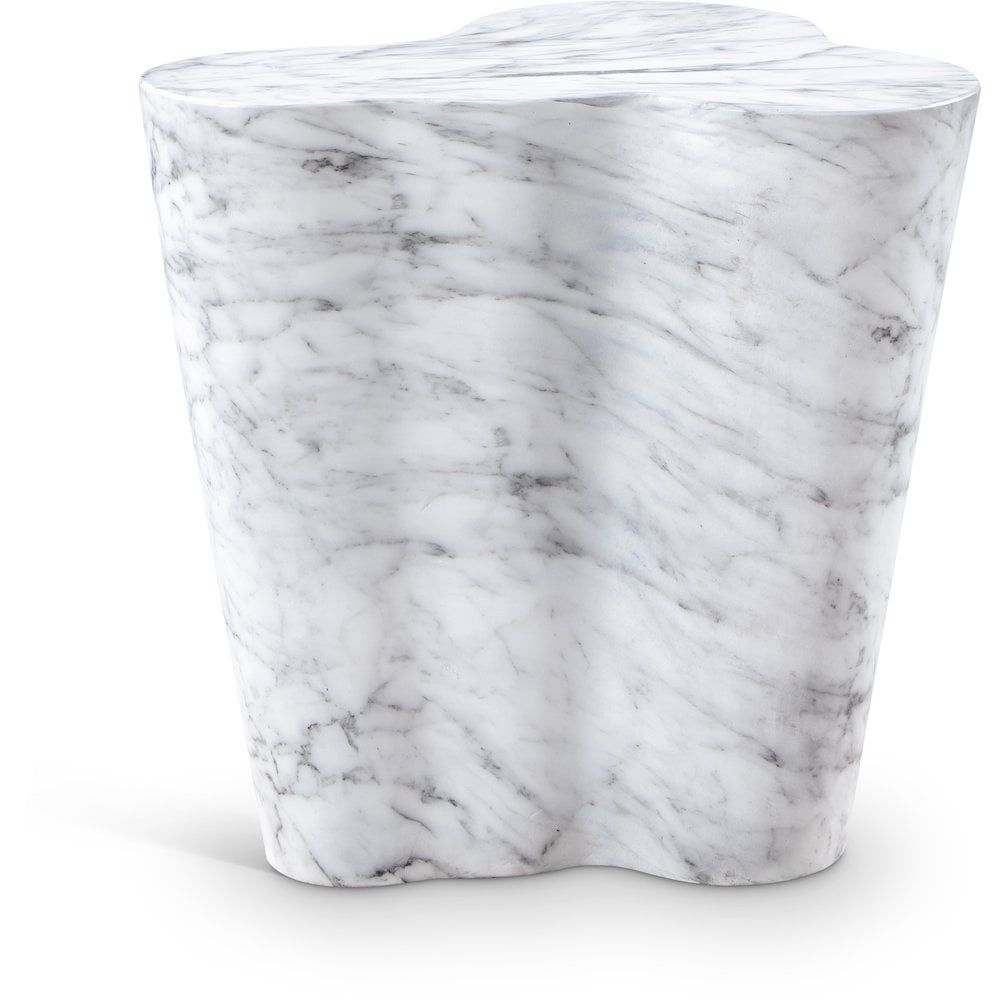 Ava Grey Marble-Finish Concrete End Table