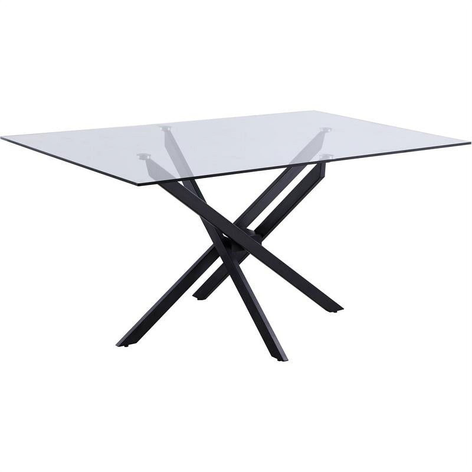 Contemporary 60'' Matte Black Glass Dining Table