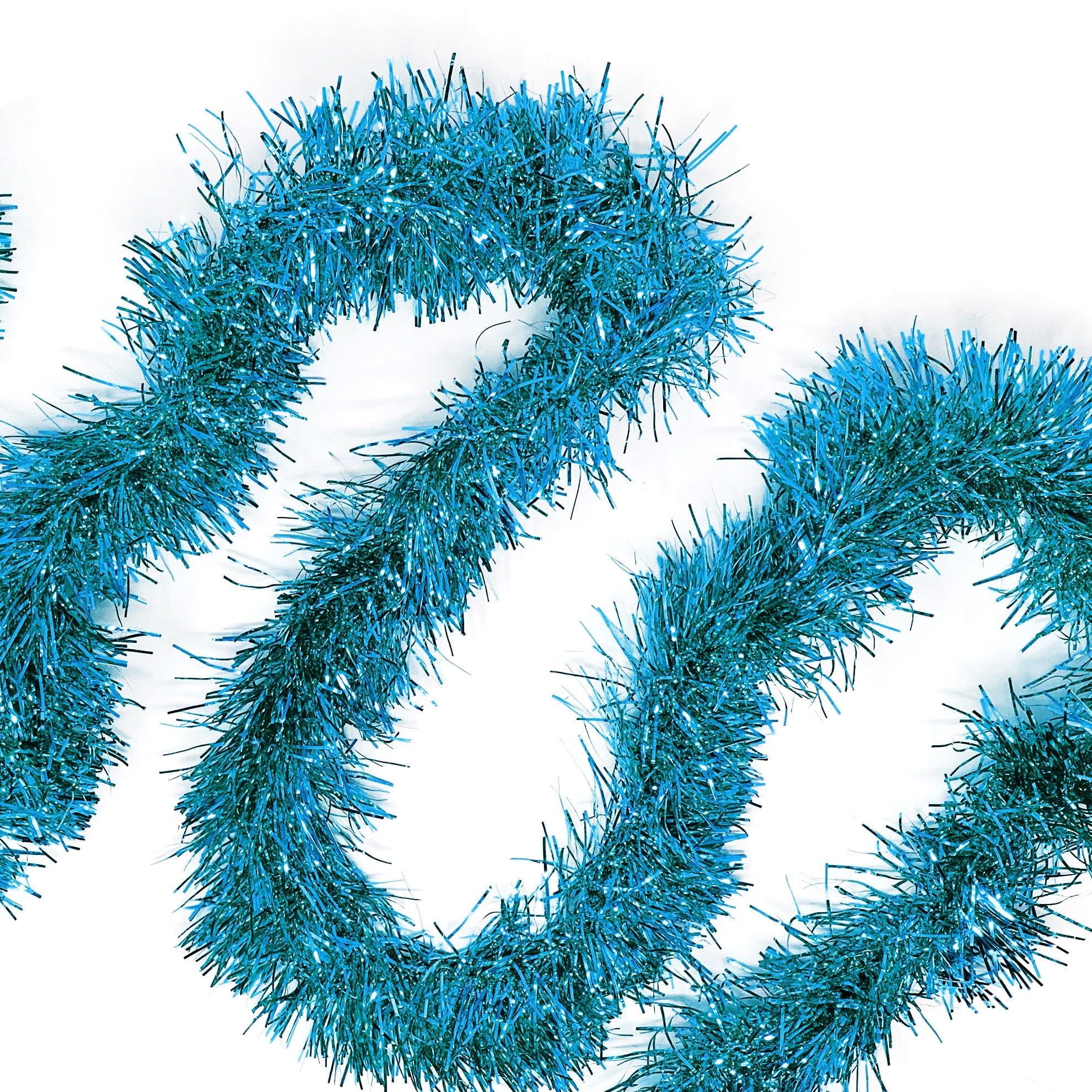 Turquoise 50 Feet Christmas Foil Tinsel Garland