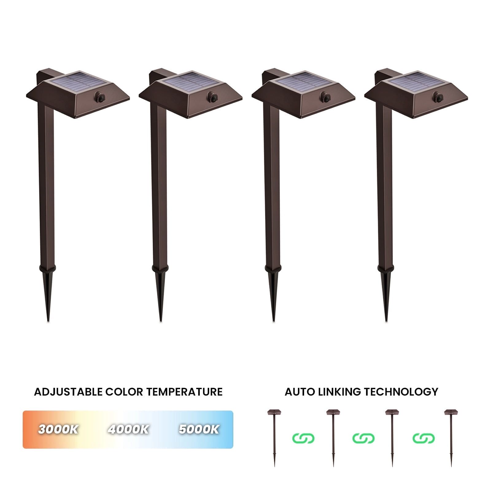 Bronze Stainless Steel Solar LED Pathway Lights Multipack