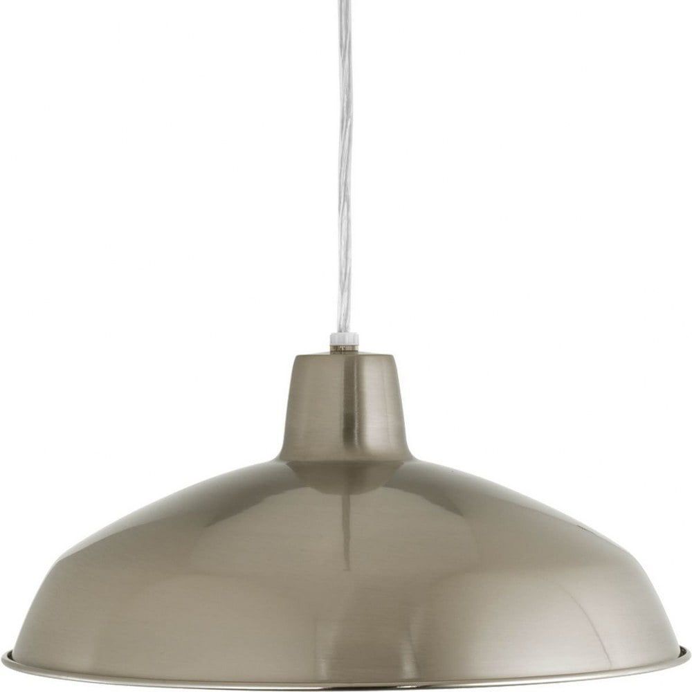 Elegance Brushed Nickel 16" Bowl Pendant with Spun Metal Shade