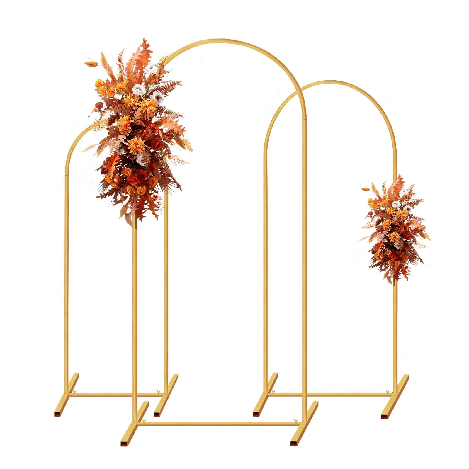 Gold Powder Coated Metal Wedding Arch Backdrop Stand