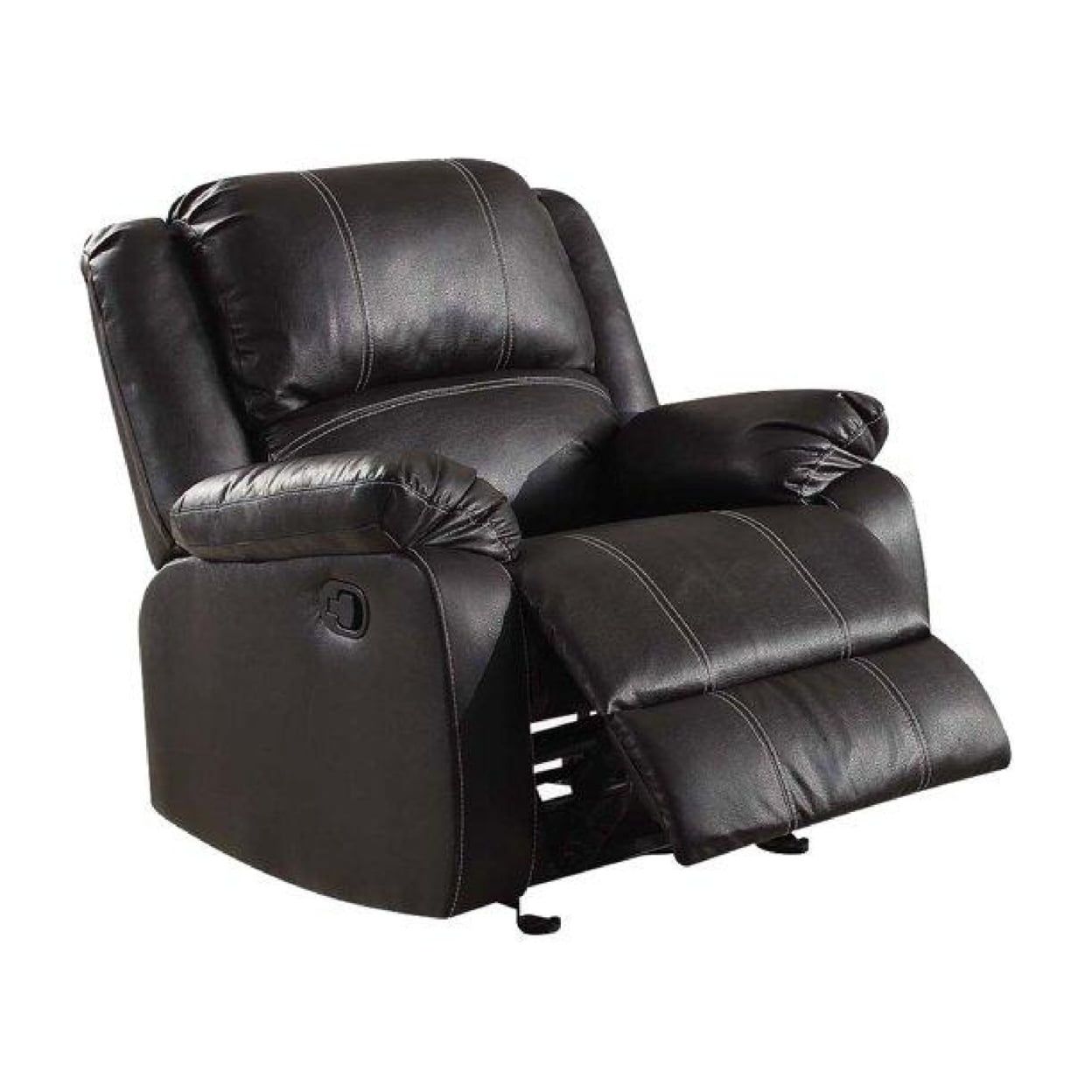 Cinema Luxe Black Faux Leather Rocker Recliner Chair