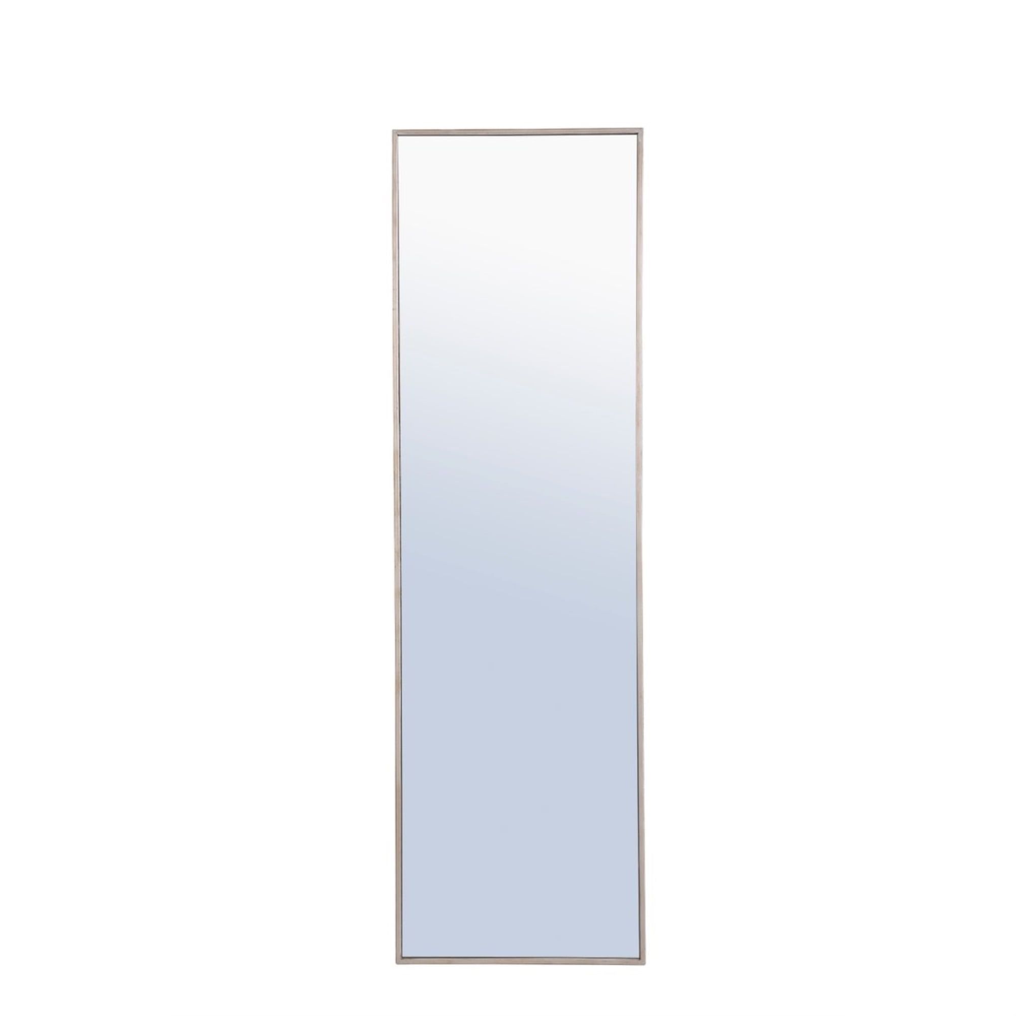 Elegant Silver Metal Frame Rectangular Mirror 18x60