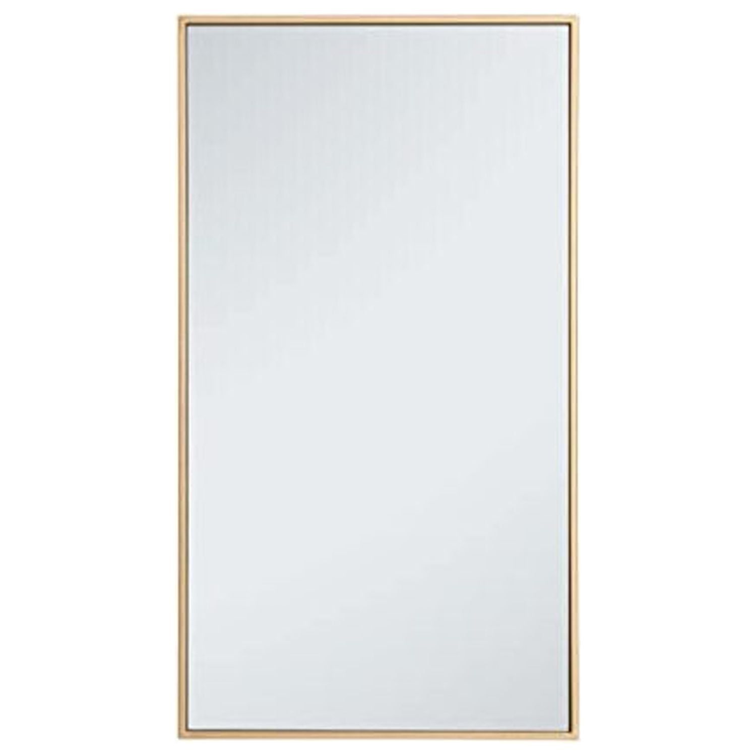 Elegant 20'' Brass Finish Contemporary Rectangular Wood Mirror