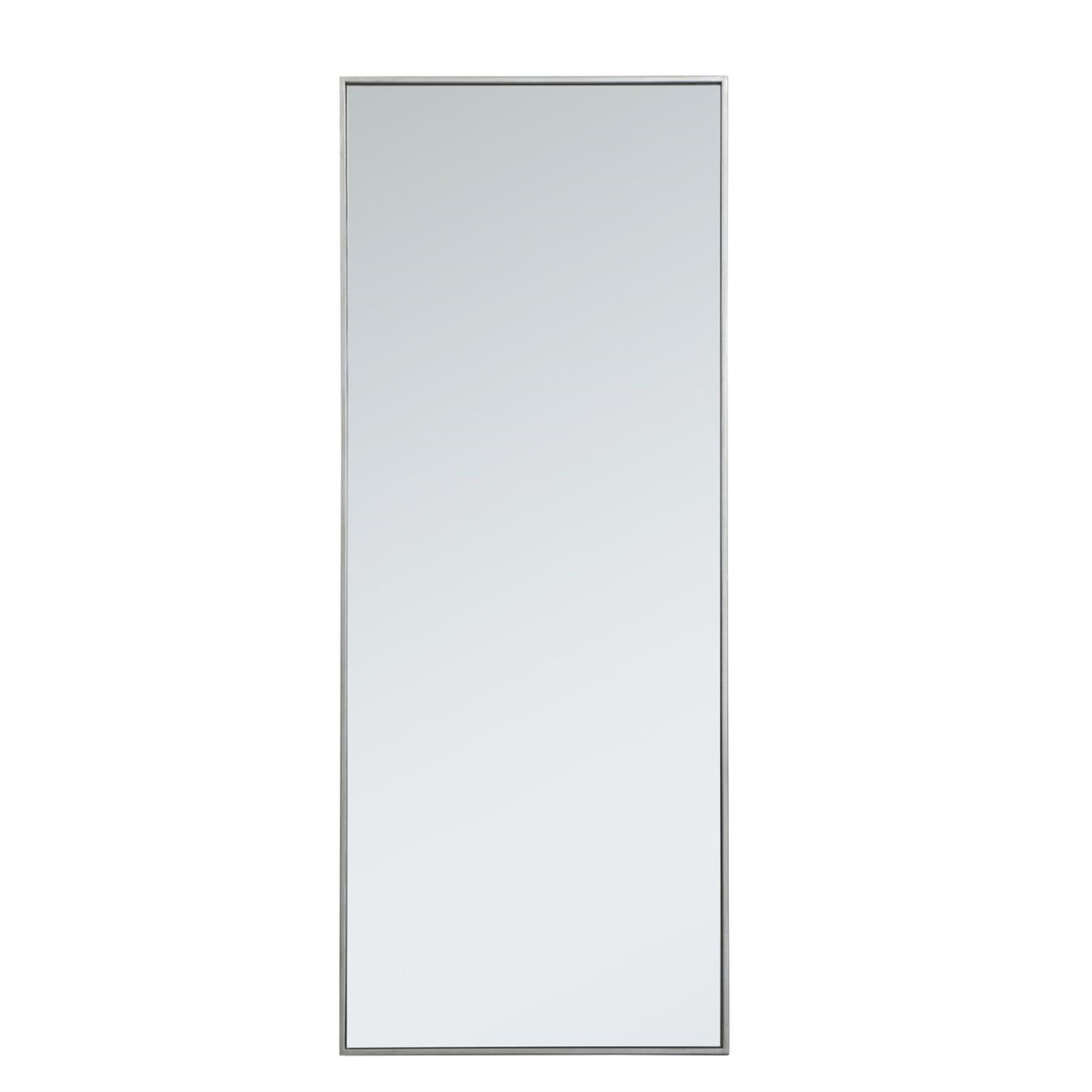 Silver Metal Framed Rectangular Mirror 24" x 60"