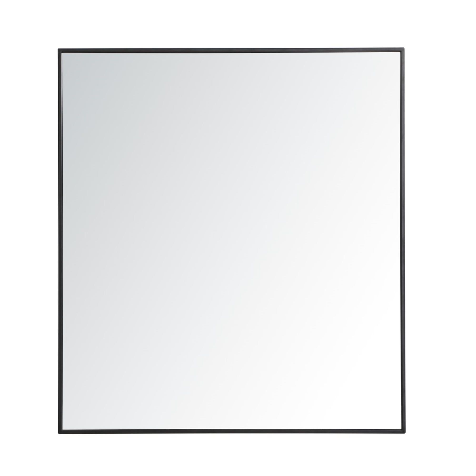 Sleek Black Metal Framed Rectangular Mirror 36x40
