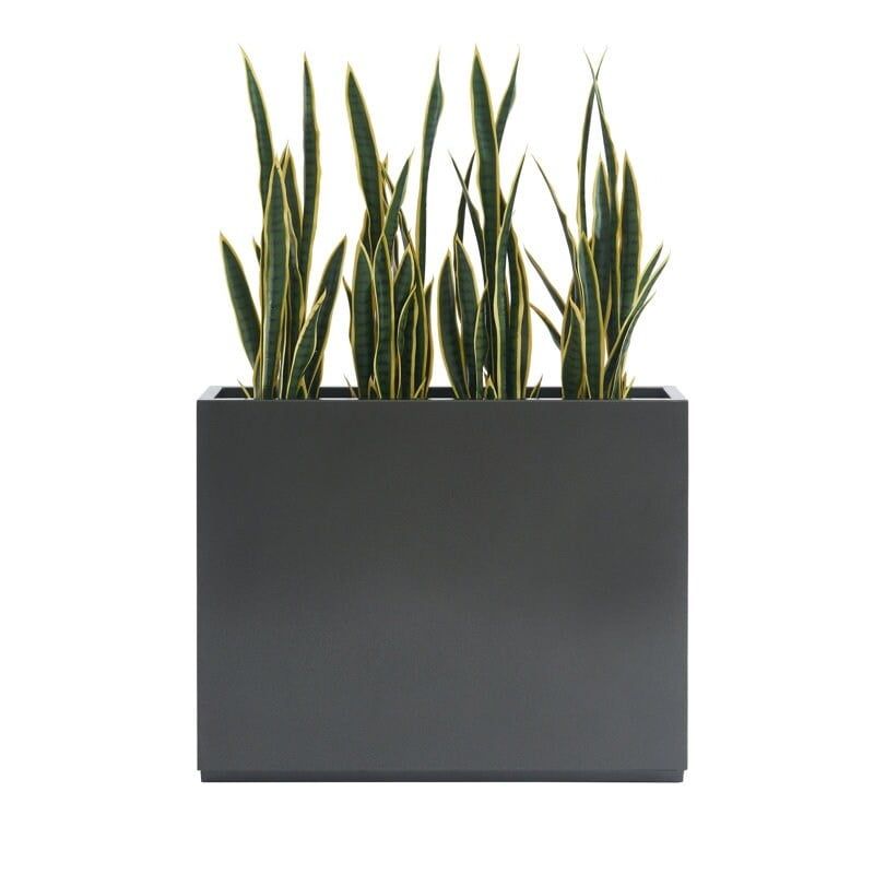 Grey Powder-Coated Metal Indoor/Outdoor Planter Box, 38"x30"x10"