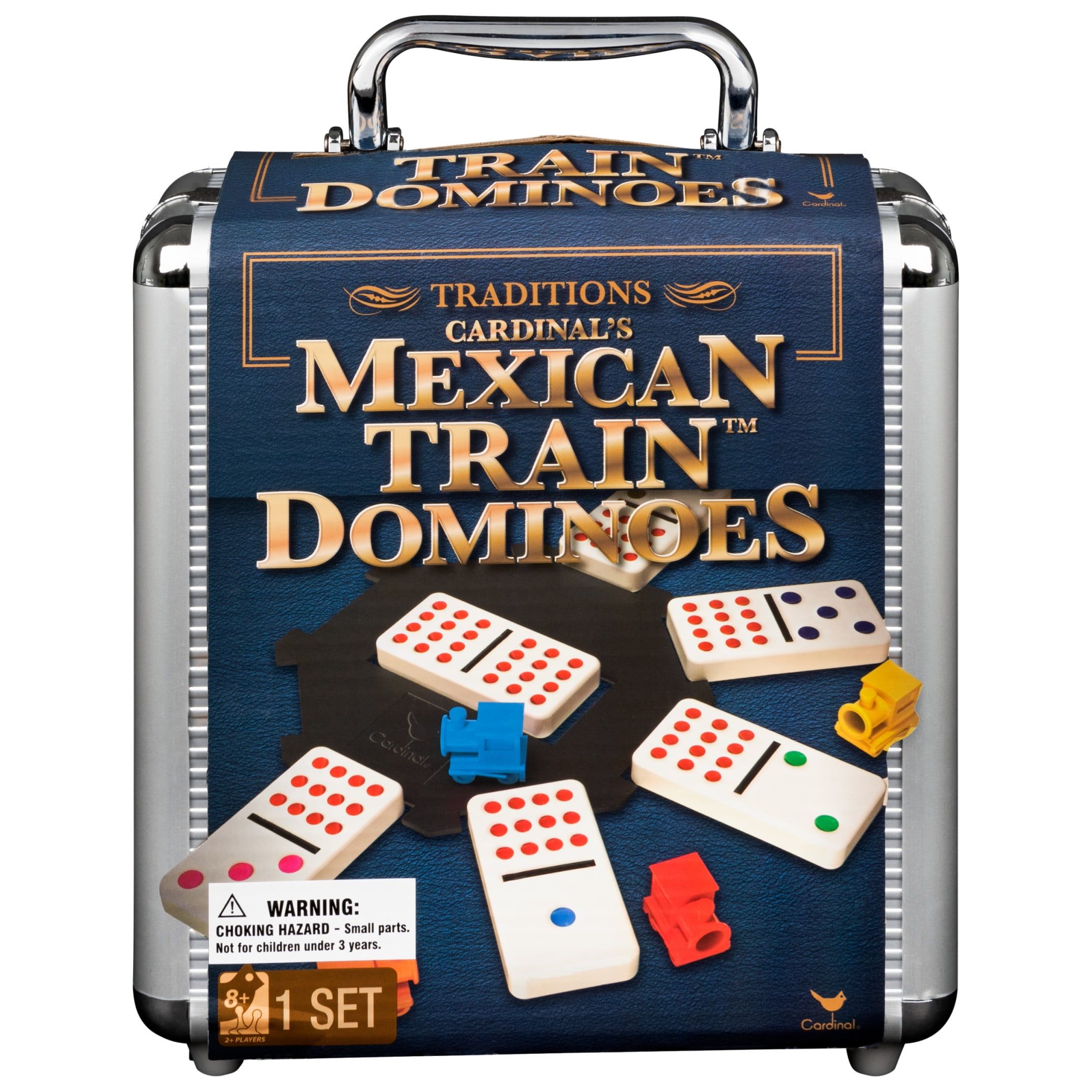 Mexican Train Dominoes Game with Aluminum Carry Case