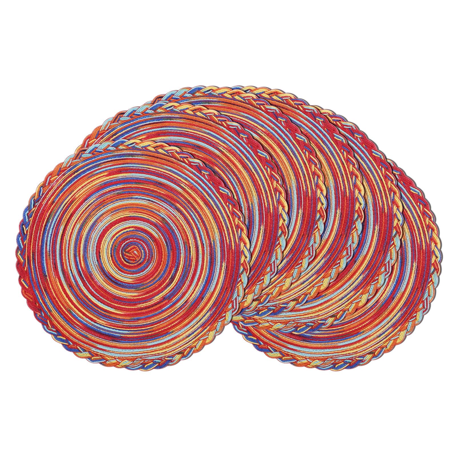 Rainbow Round Cotton and Polypropylene Placemats Set of 6