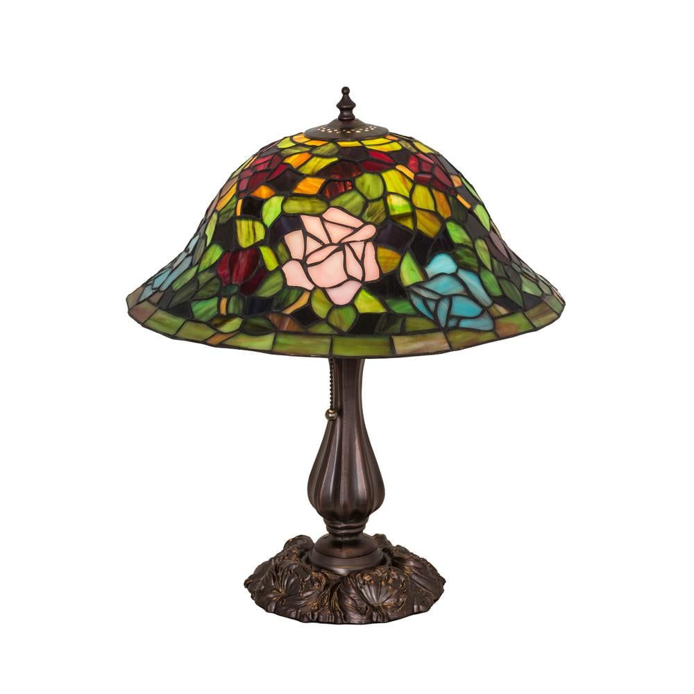 Elegant St. Louis Blues Inspired Stained Glass Bronze Table Lamp