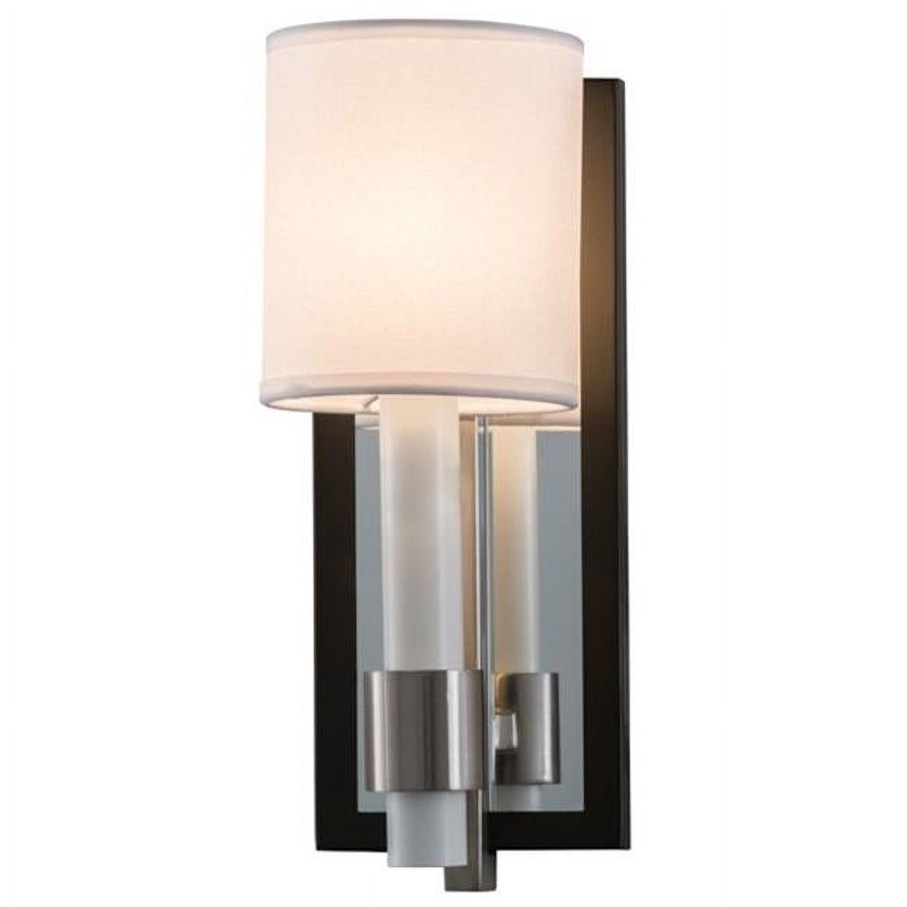 Elegant Alberta 6"x11" Nickel Sconce with White Paper Shade