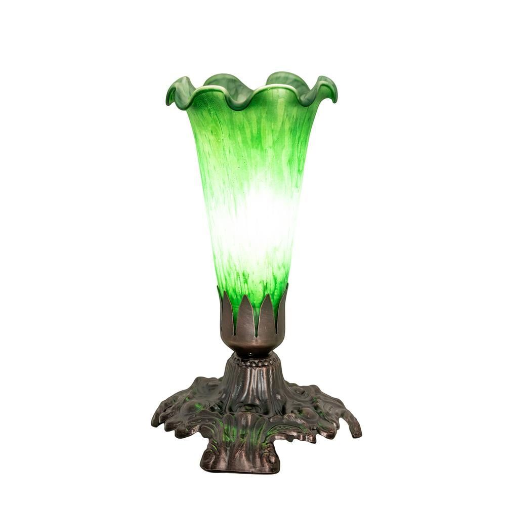 Tiffany Pond Lily 7" Victorian Mini Table Lamp in Mahogany Bronze