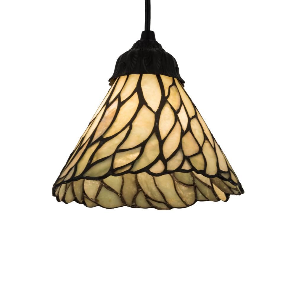 Willow Mini Jadestone 8" LED Island Pendant in Green/Beige/Black