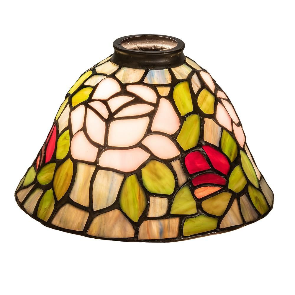 Meyda 8" Tiffany Rosebush Stained Glass Lamp Shade