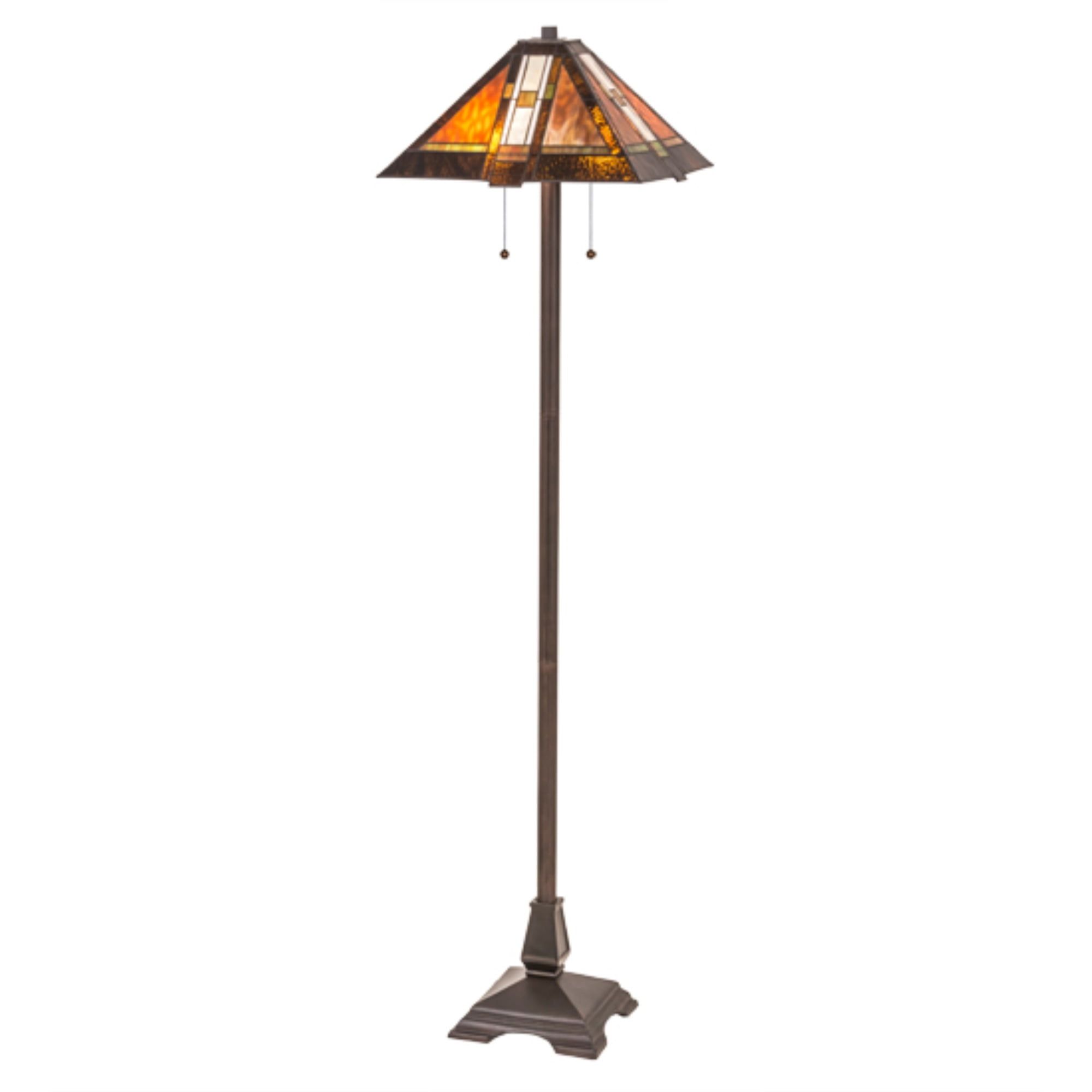 Montana Mission Bronze Stained Glass Floor Lamp