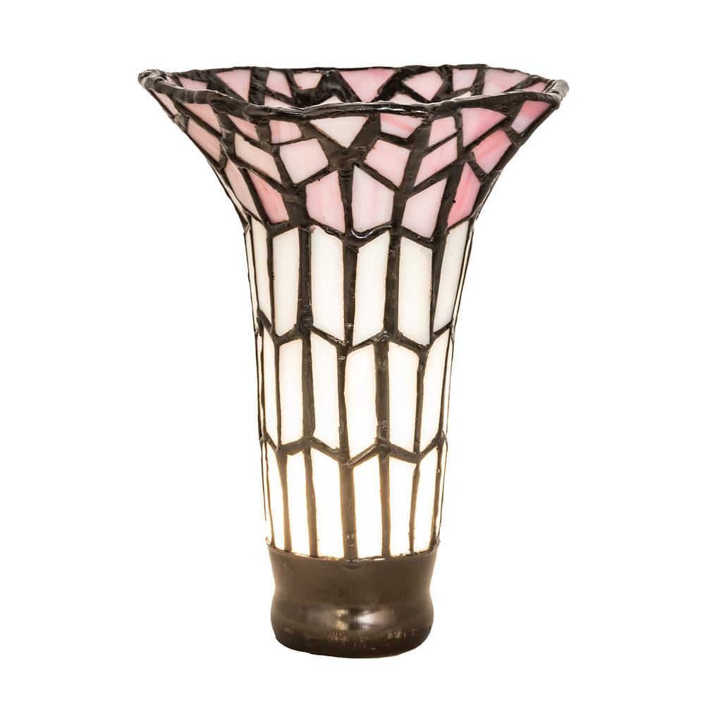 Pink and White Stained Glass Pond Lily Shade