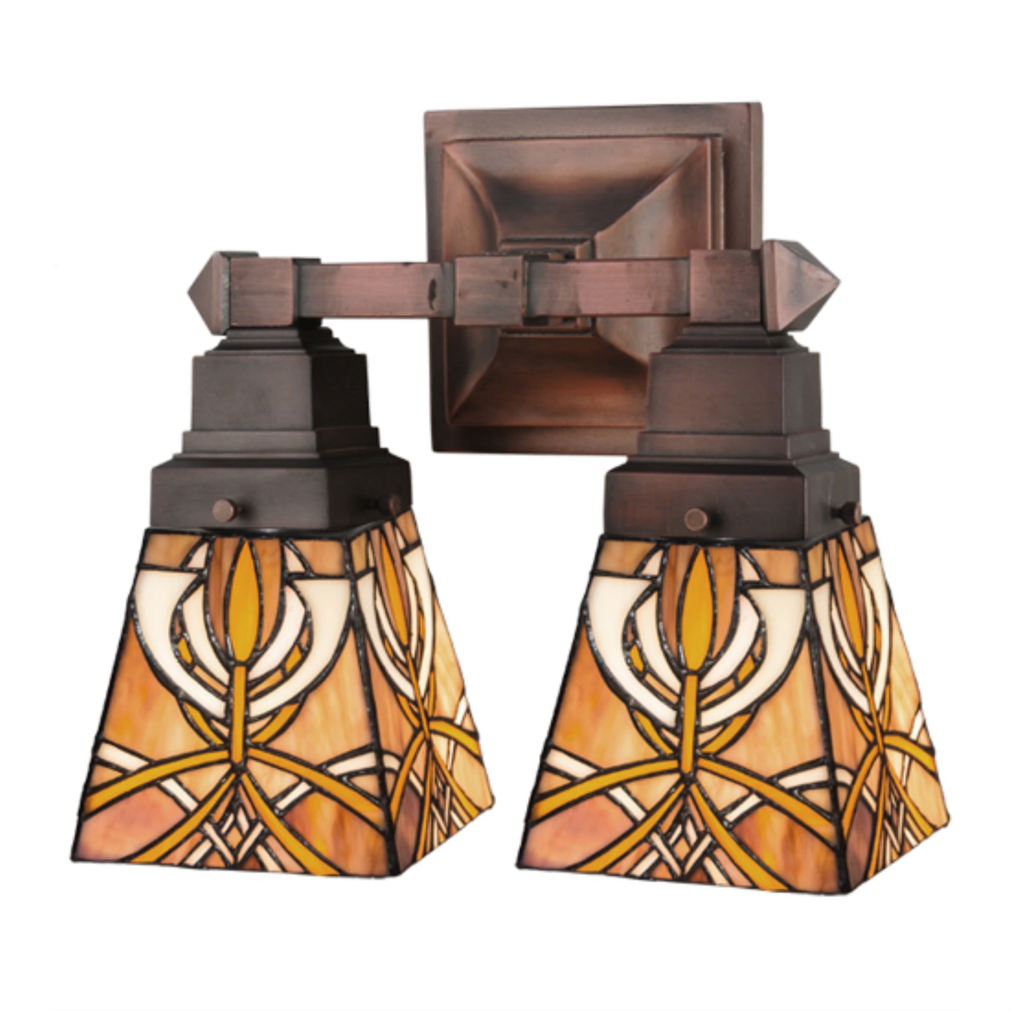 Glasgow Bungalow Inspired 2-Light Bronze Wall Sconce