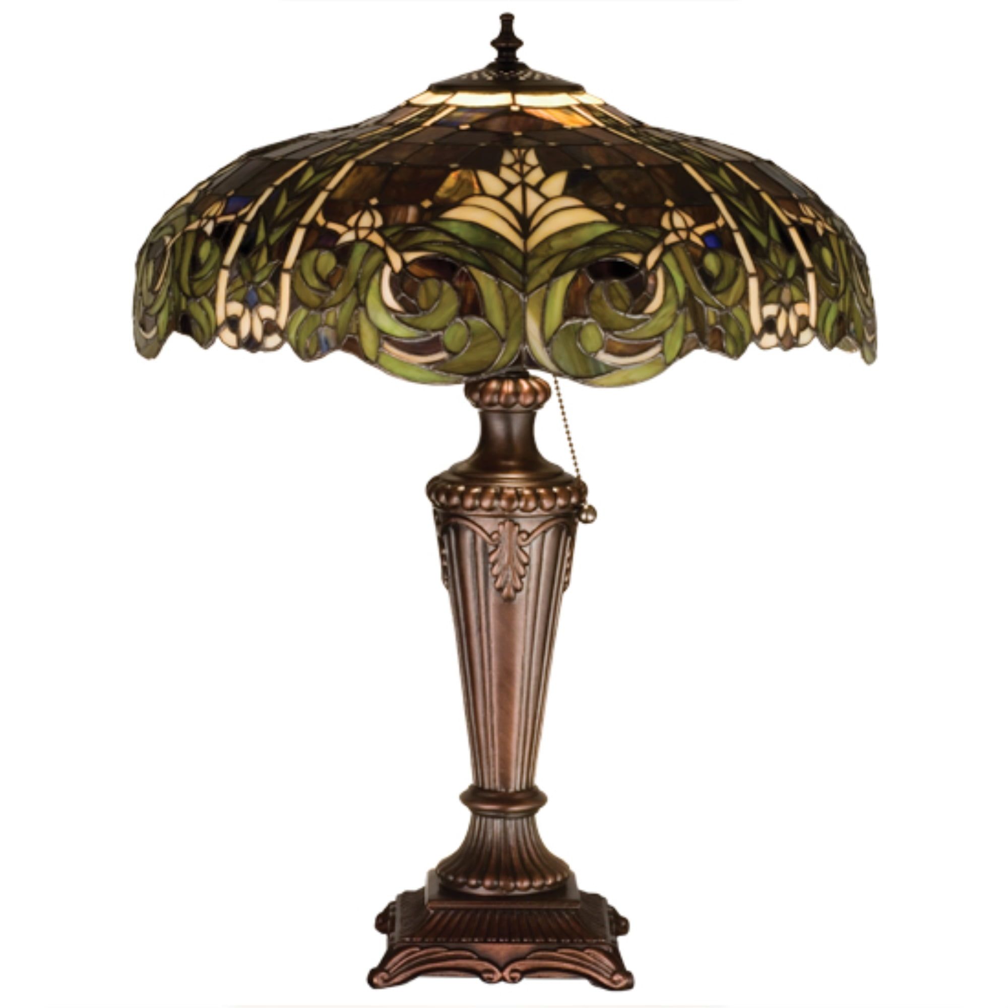 Bronze Stained Glass 1-Light Bavarian Table Lamp