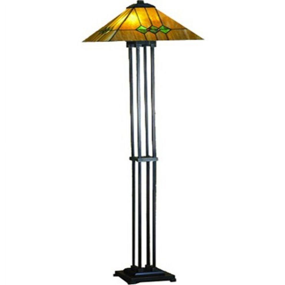 Meyda Tiffany 63" Martini Mission Style Floor Lamp in Mahogany Bronze