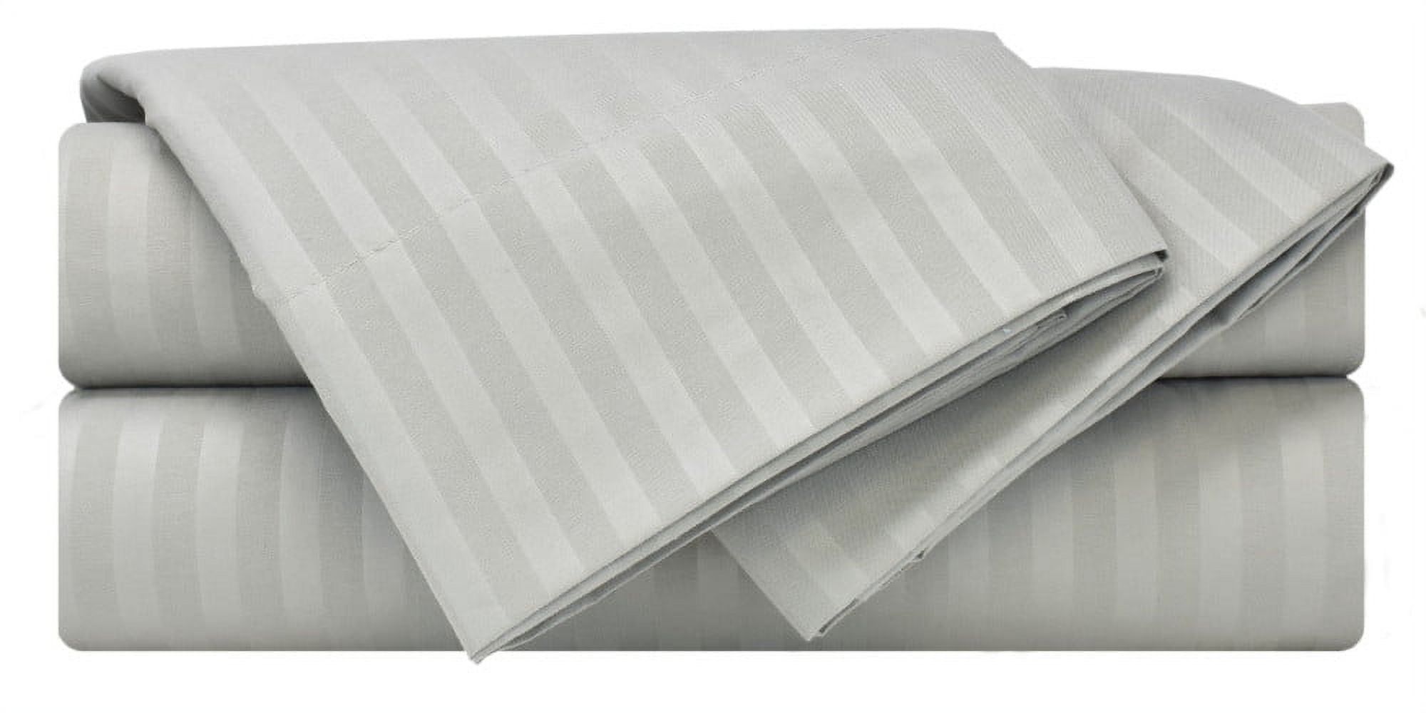 Twin Gray Striped Brushed Microfiber Bed Sheet Set