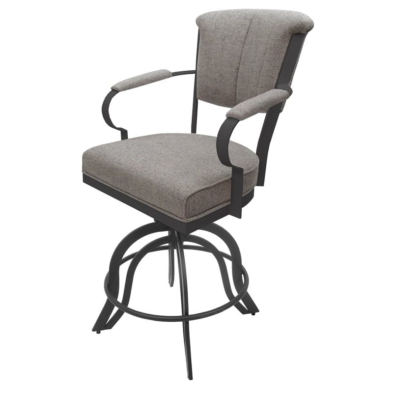 Miami 30" Gray Metal Swivel Bar Stool