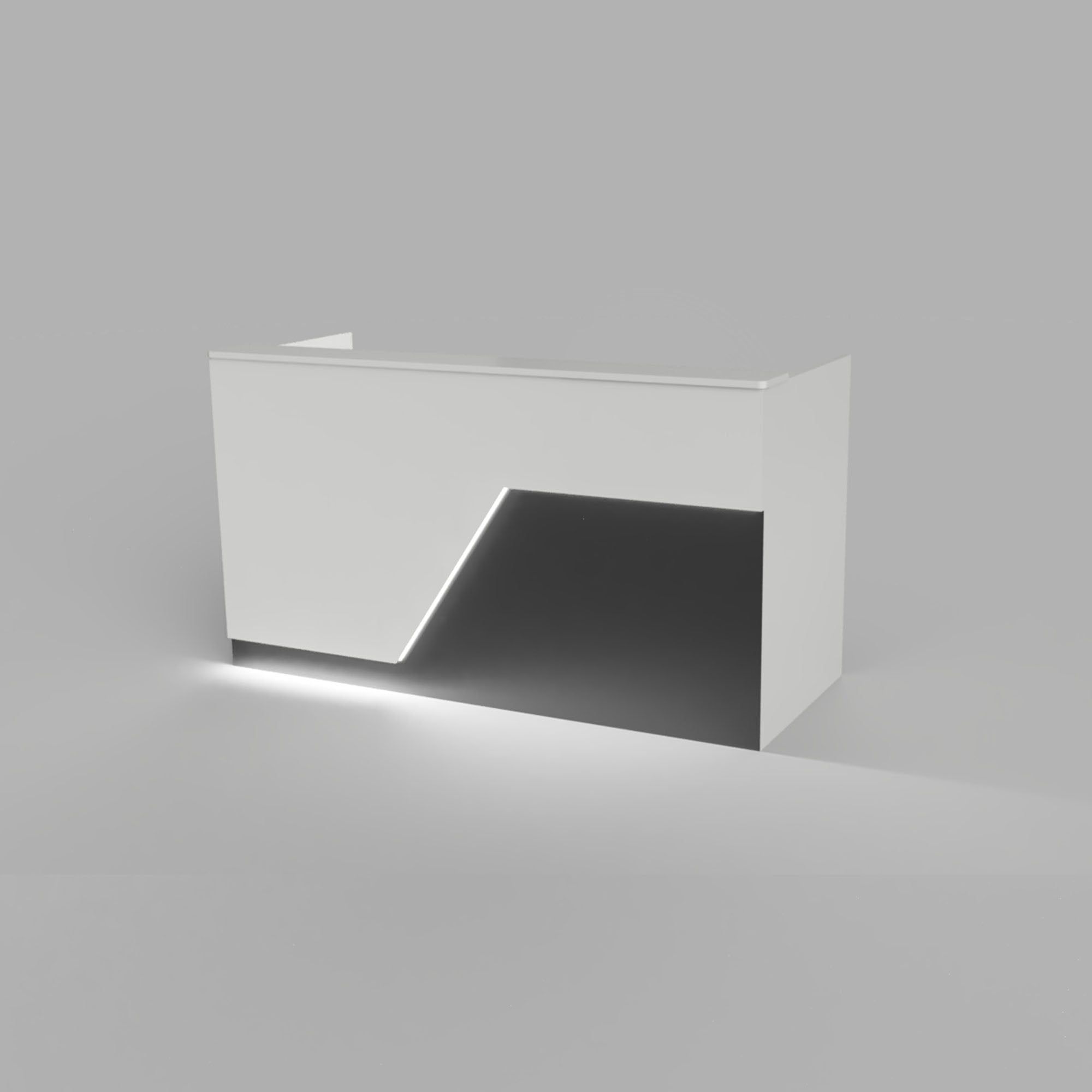 Miami 7ft White and Black Reception Desk with LED Lights