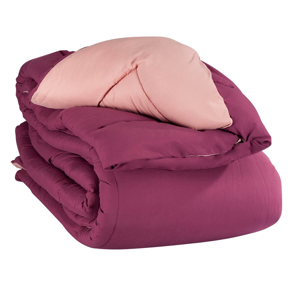 Twin Burgundy Microfiber Reversible Down Alternative Comforter