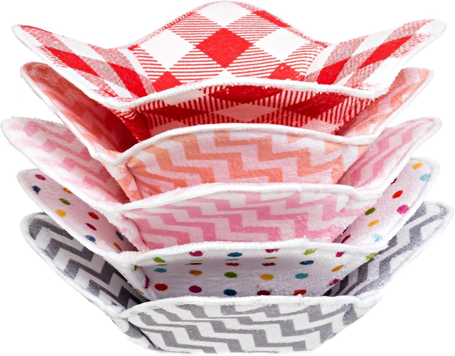 Multicolor Microwave Safe Square Bowl Huggers Set of 5