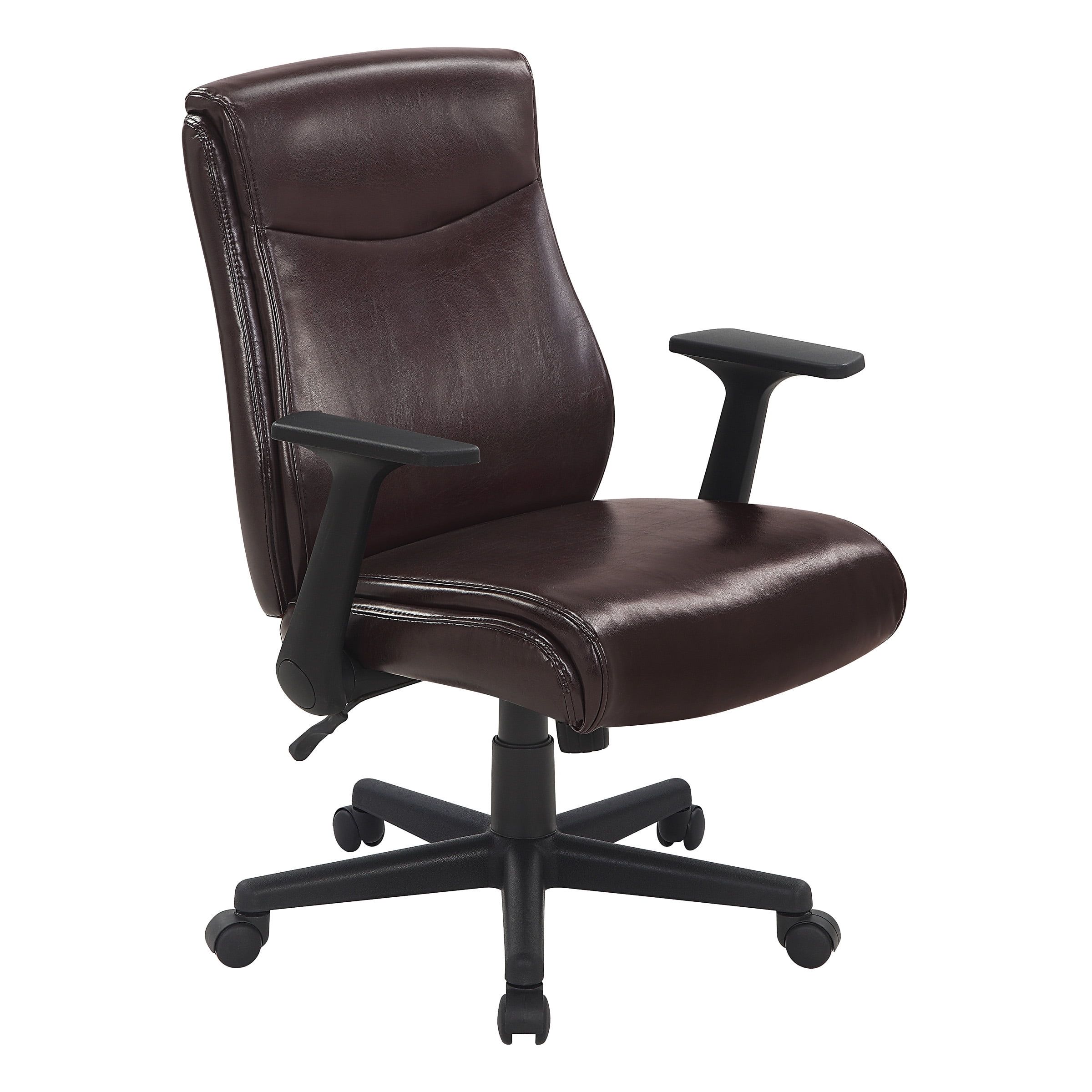 Elegant High-Back Chocolate Leather Executive Swivel Office Chair