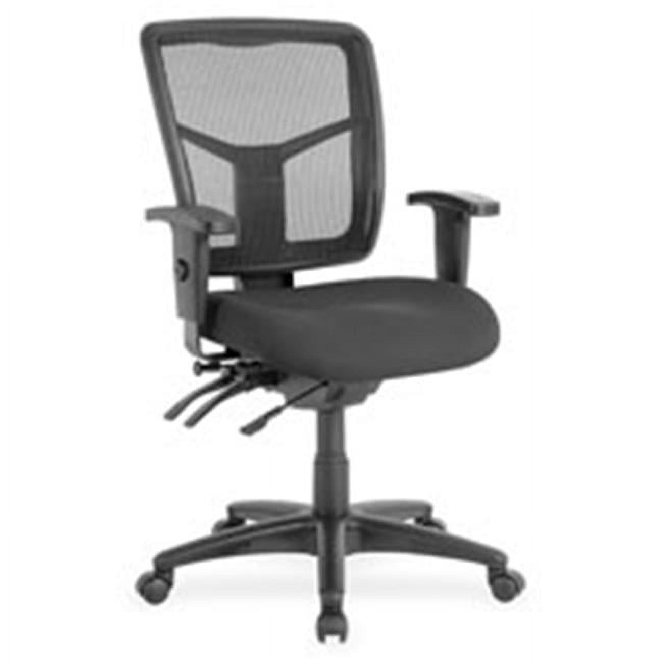 ErgoFlex Mesh Mid-Back Swivel Chair with Adjustable Arms, Black