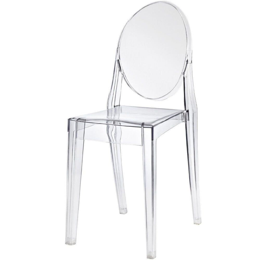 Mid-Century Polished Clear Acrylic Dining Chair