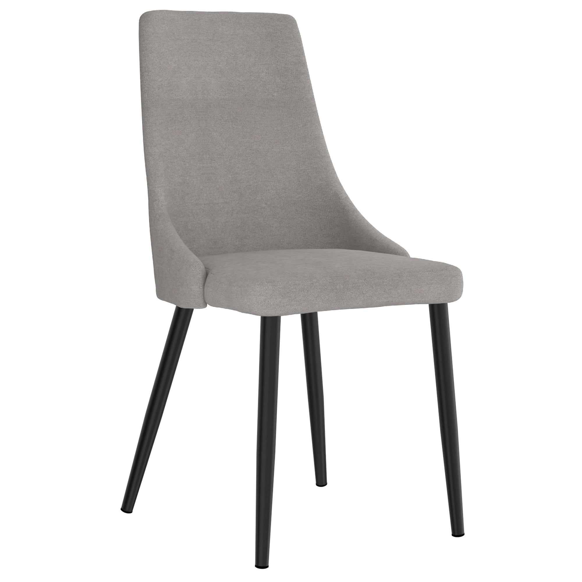 Mid-Century Textured Gray Upholstered Metal Side Chair